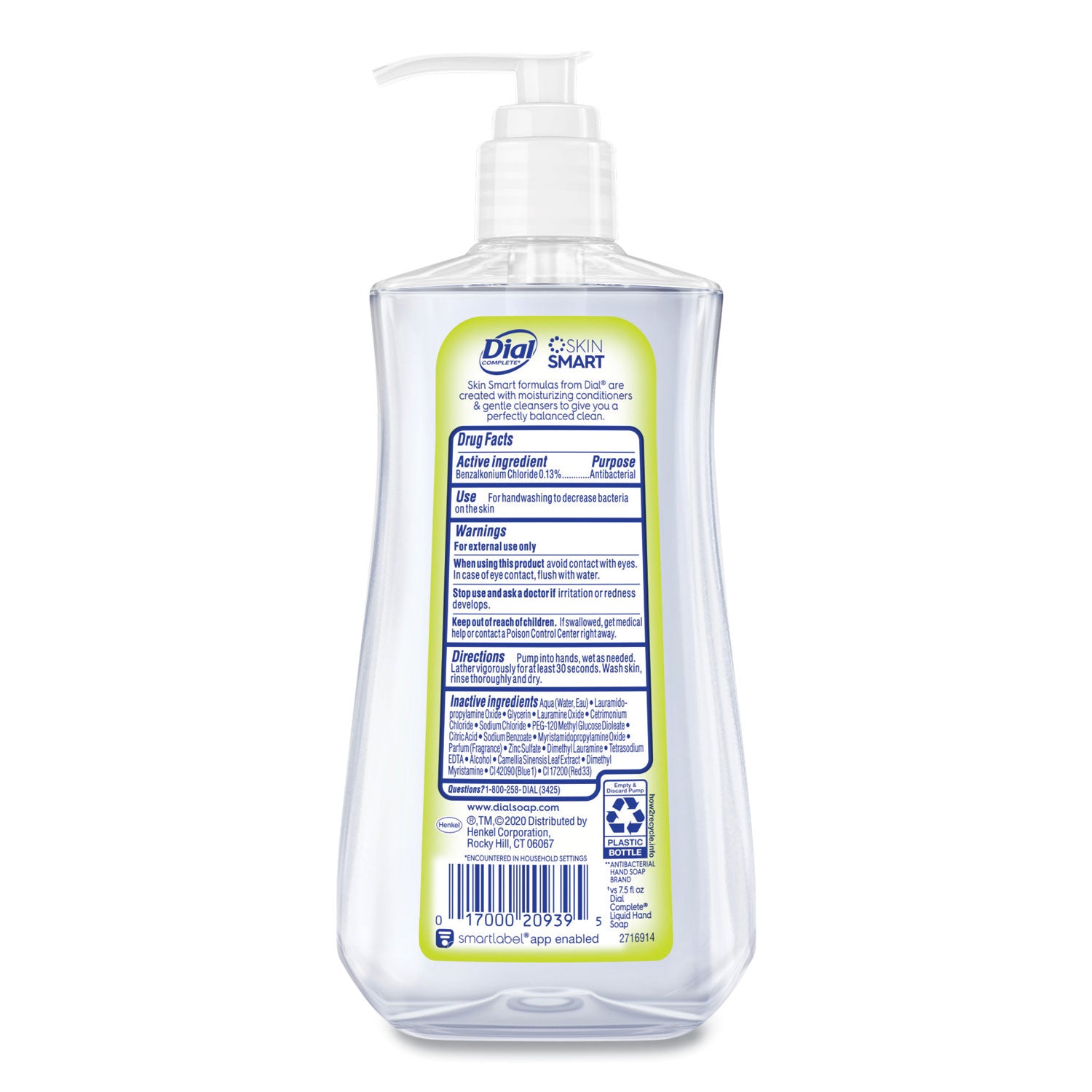 Dial® Antibacterial Liquid Hand Soap, White Tea Scent, 11 oz, 12/Carton