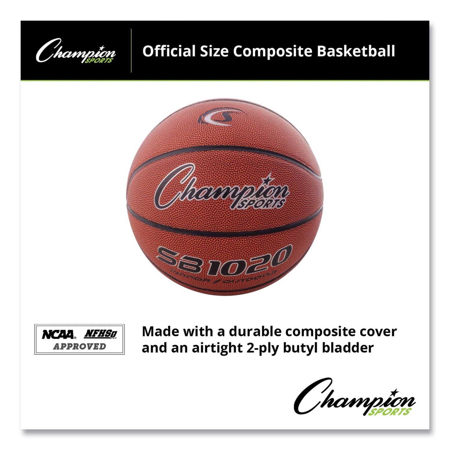 Champion Sports Composite Basketball, Official Size, Brown