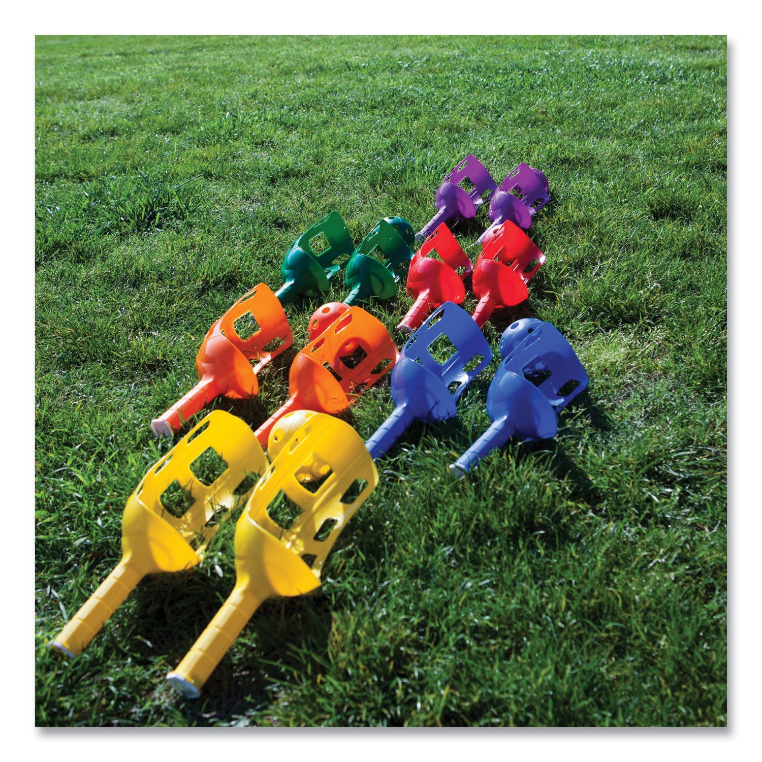 Champion Sports Scoop Ball Set, Plastic, Assorted Colors, 2 Scoops,1 Ball/set, 6/set