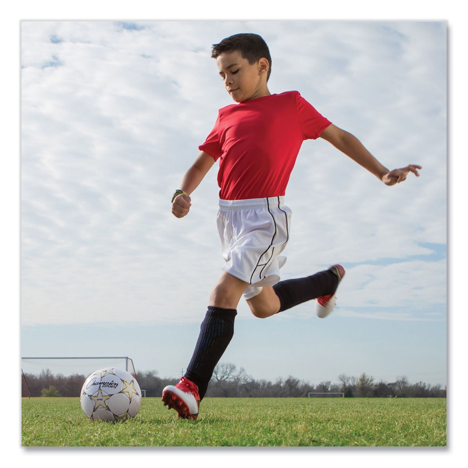 Champion Sports Viper Soccer Ball, No. 3 Size, 7.25" To 7.5" Diameter, White