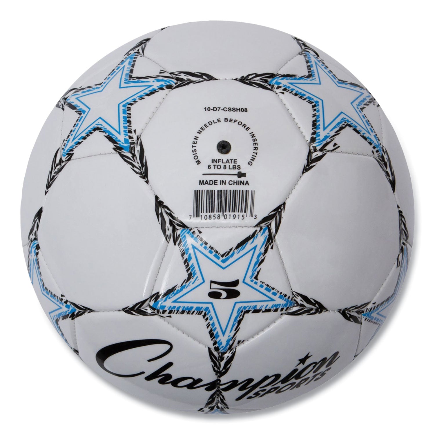 Champion Sports Viper Soccer Ball, No. 5. Size, 8.5" To 9" Diameter, White