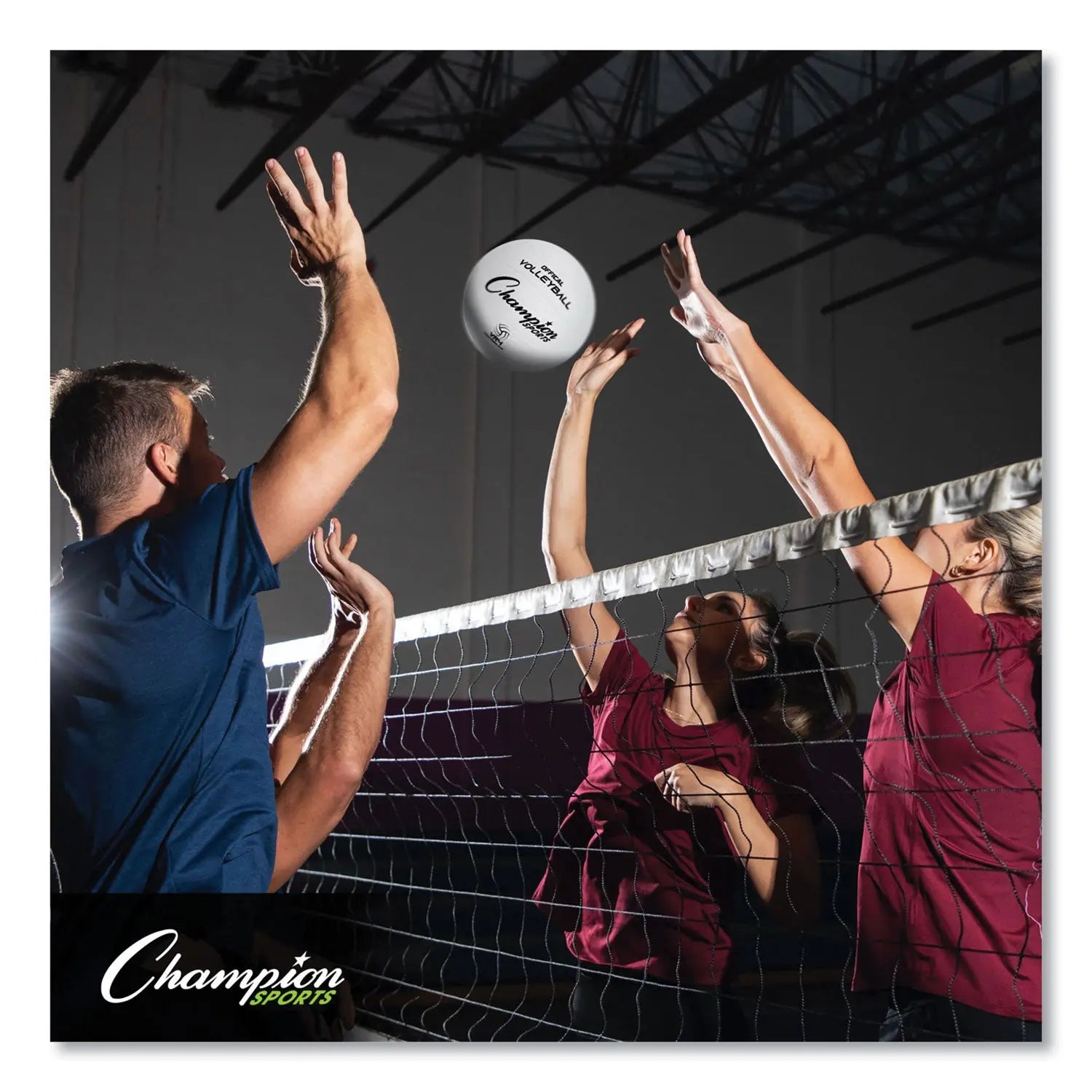 Rubber Volleyball, Official Size, White Champion Sports Flipcost