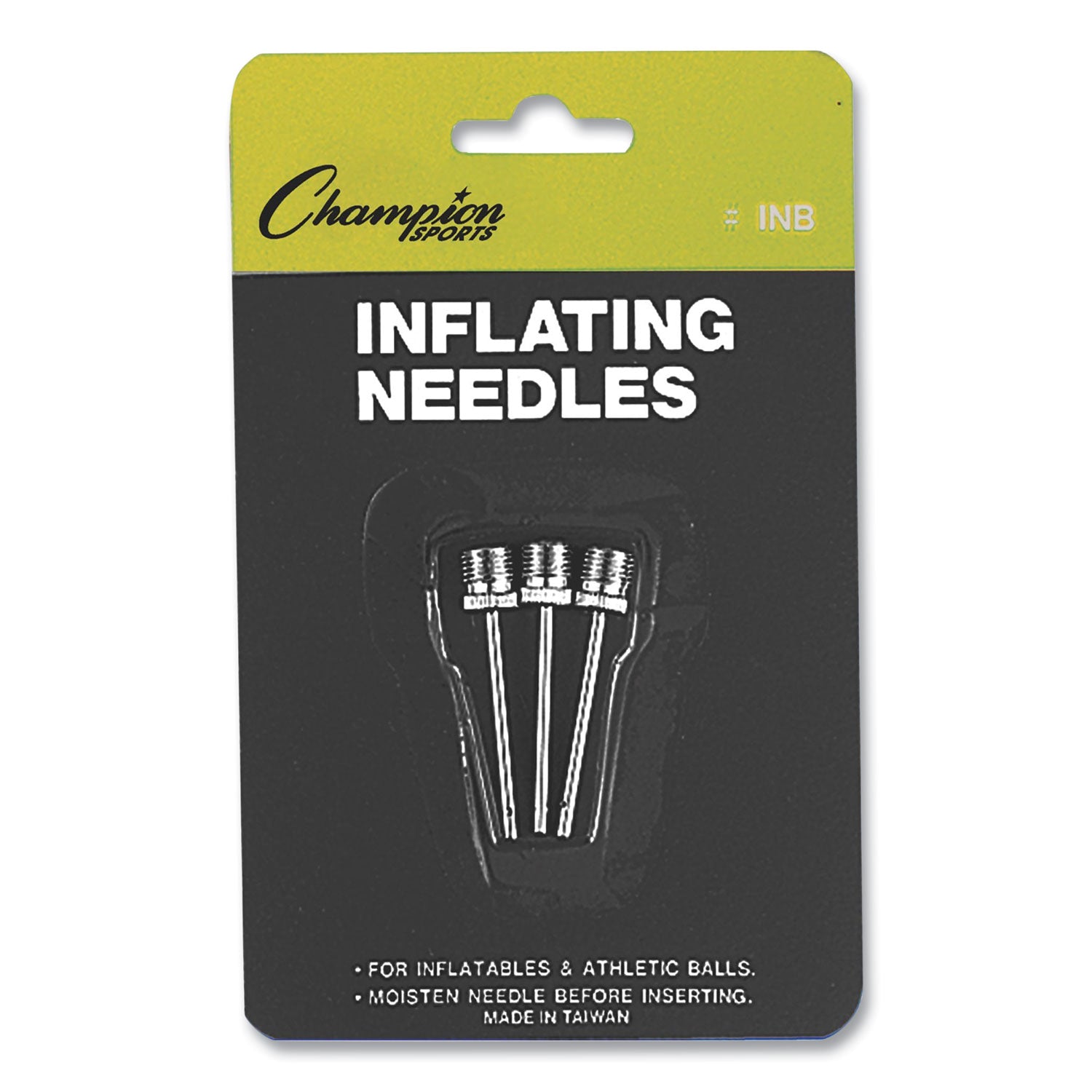 Champion Sports Nickel-Plated Inflating Needles For Electric Inflating Pump, 3/pack