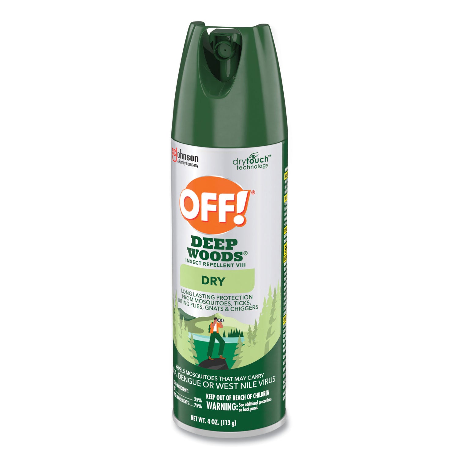 OFF!® Deep Woods Dry Insect Repellent, 4 oz Aerosol Spray, Neutral, 12/Carton