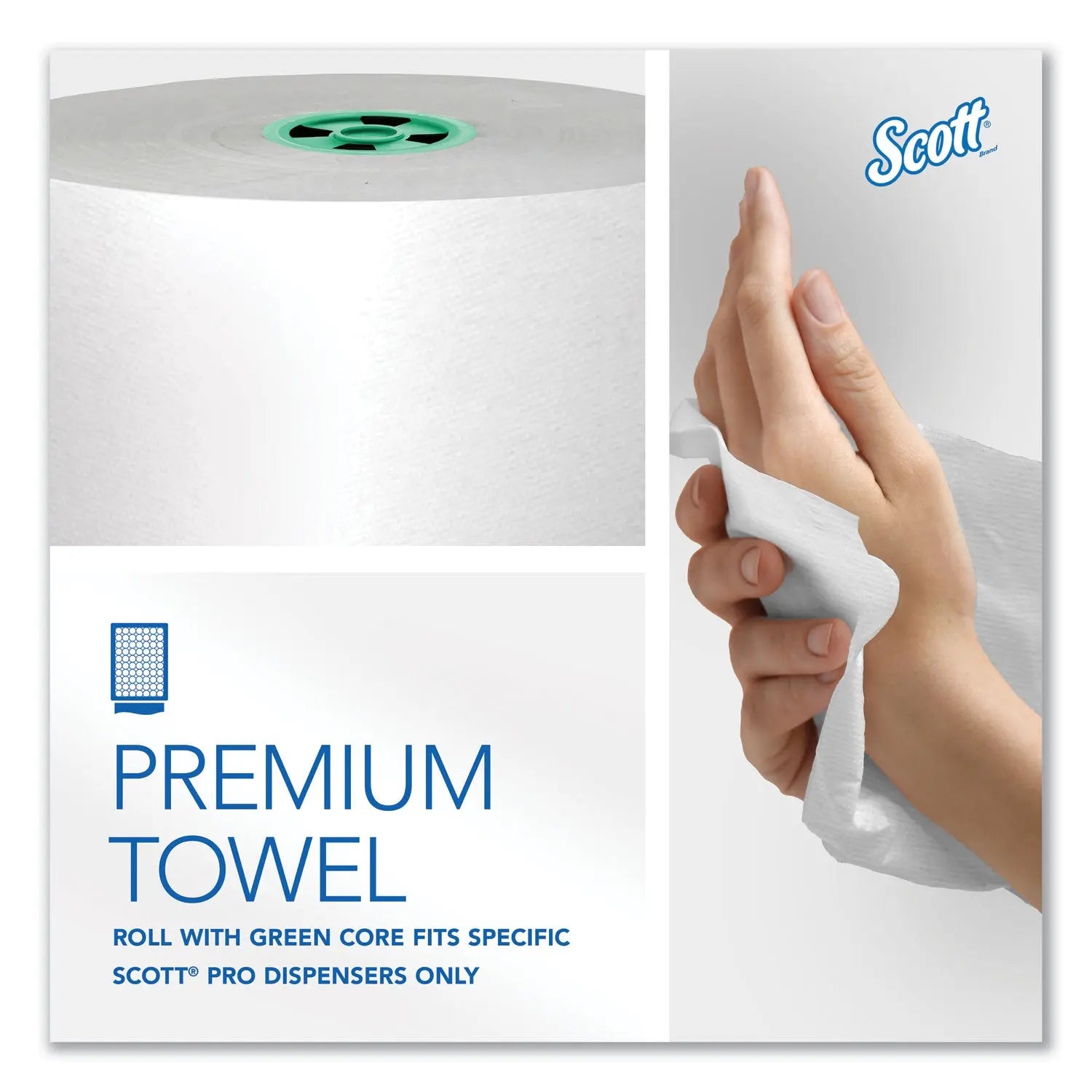 Pro Hard Roll Paper Towels with Absorbency Pockets, for Scott Pro Dispenser, Green Core Only, 1-Ply, 7.5" x 900 ft,6 Rolls/CT Scott® Flipcost