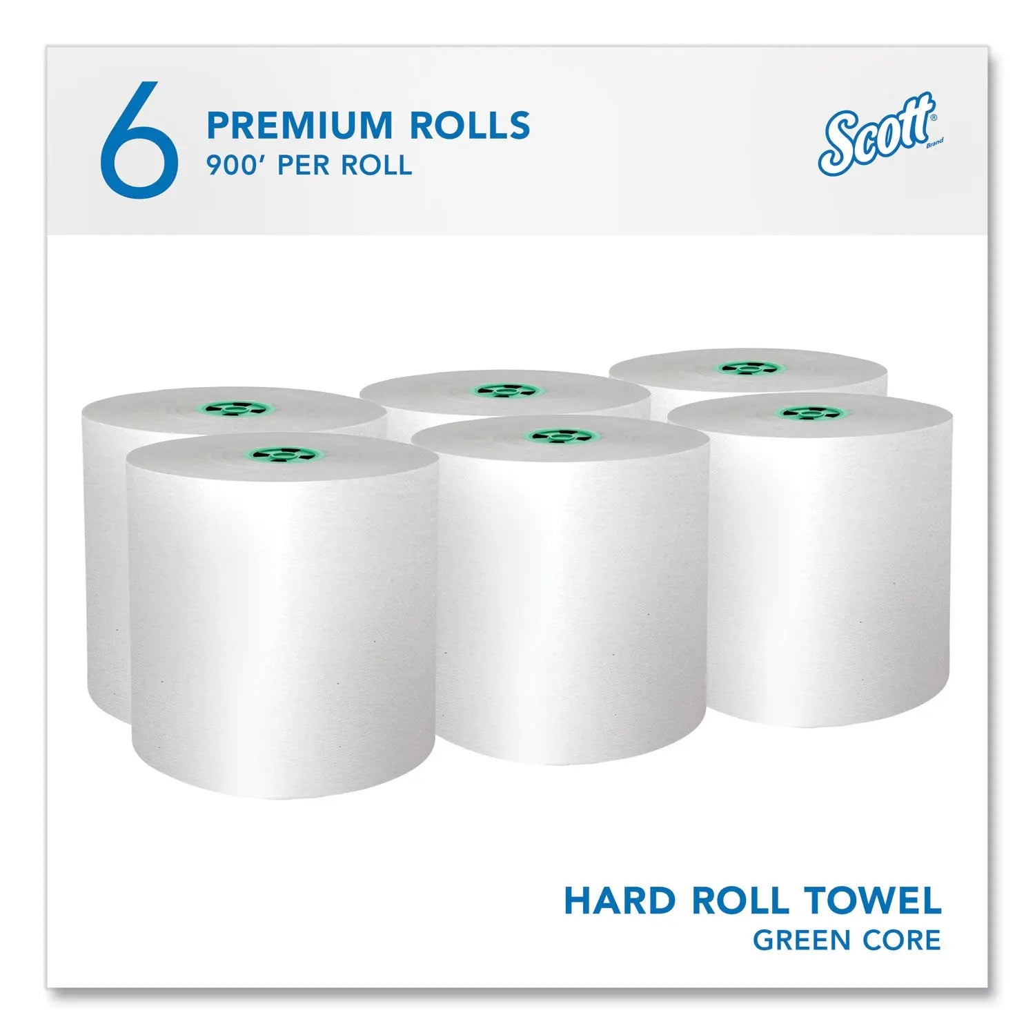 Pro Hard Roll Paper Towels with Absorbency Pockets, for Scott Pro Dispenser, Green Core Only, 1-Ply, 7.5" x 900 ft,6 Rolls/CT Scott® Flipcost