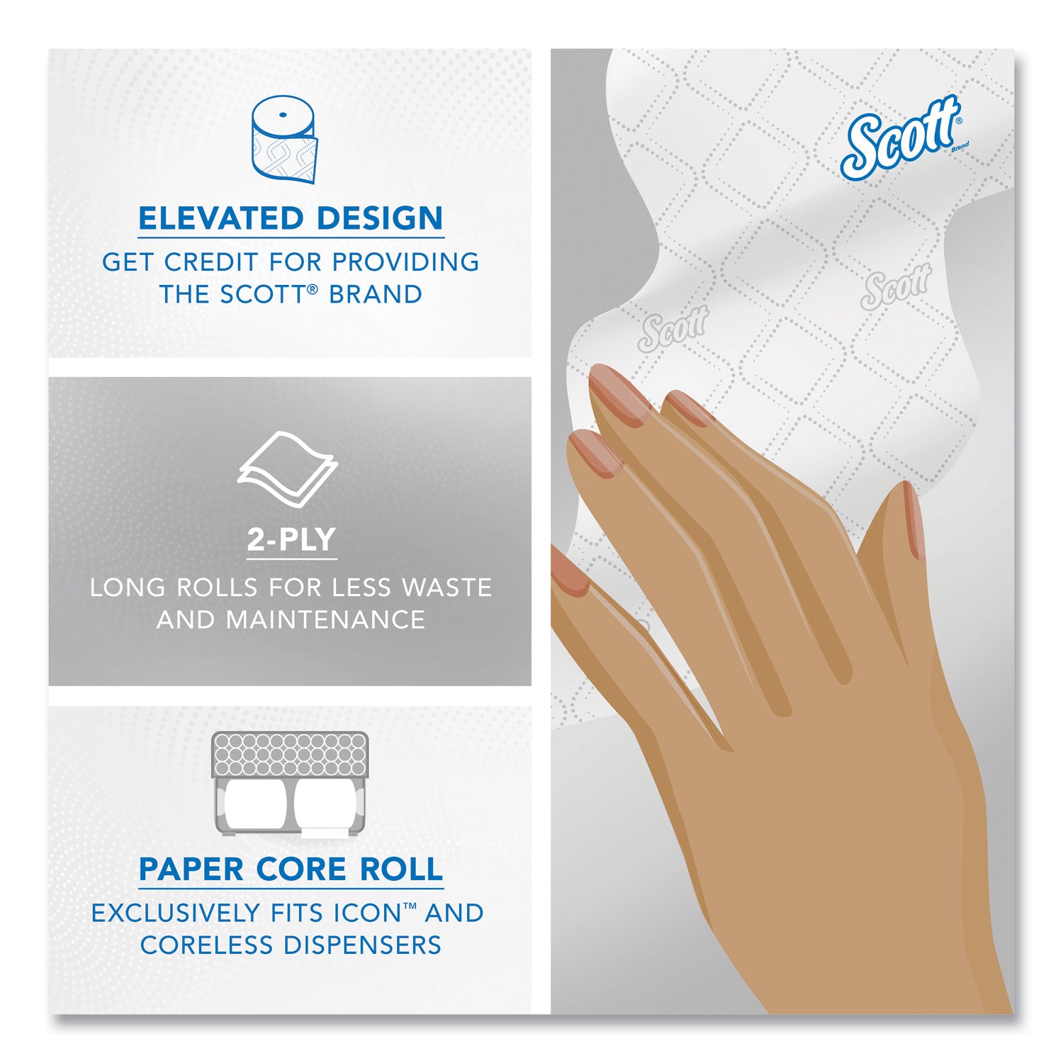Scott® Pro Small Core High Capacity/SRB Bath Tissue, Septic Safe, 2-Ply, White, 1,100 Sheets/Roll, 36 Rolls/Carton