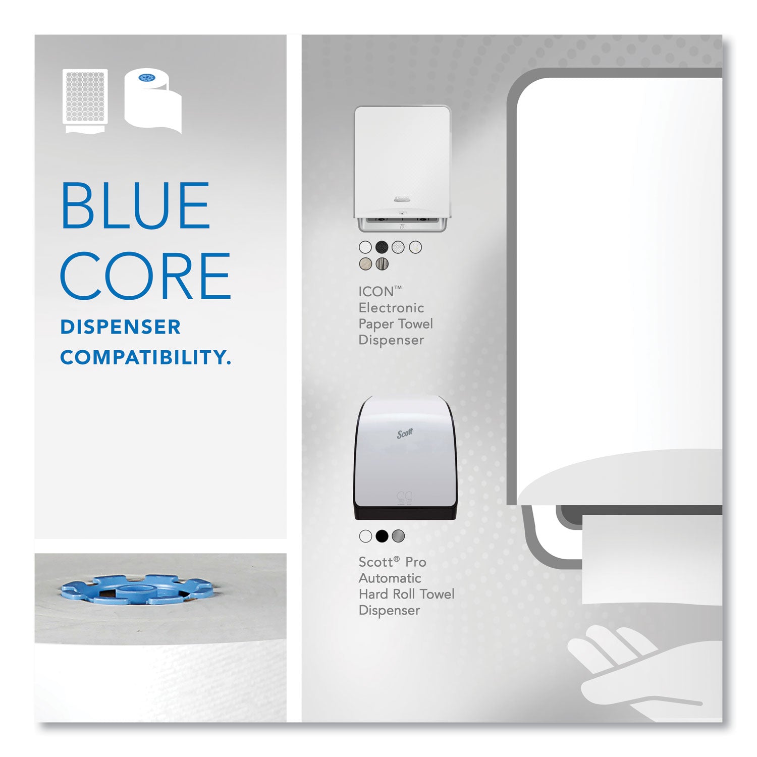 Scott® Pro Hard Roll Paper Towels with Absorbency Pockets, for Scott Pro Dispenser, Blue Core Only, 1-Ply, 7.5" x 900 ft, 6 Rolls/CT