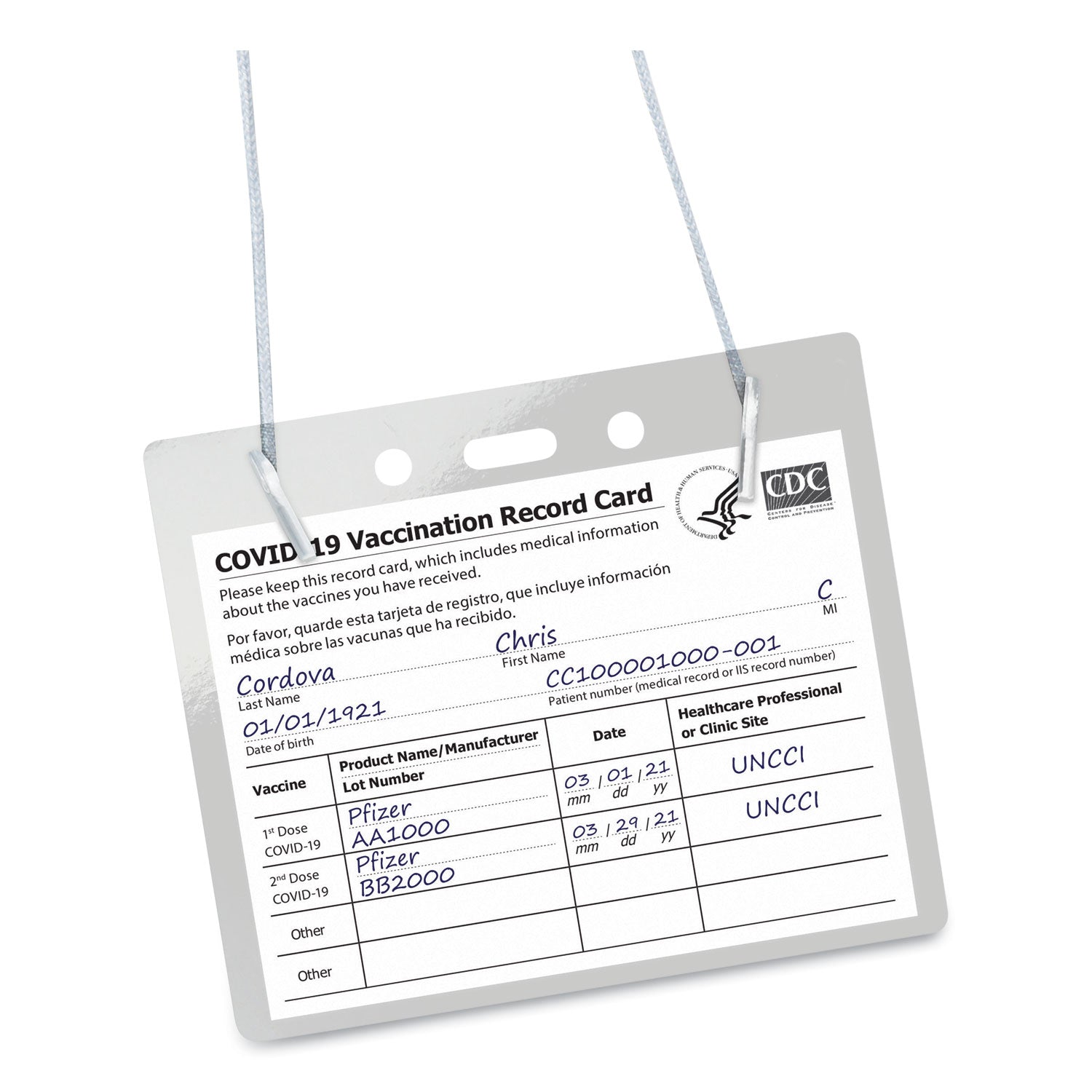 Avery® Secure Top Hanging-Style Badge Holders, Horizontal, 4w X 3h, Clear, 100/box