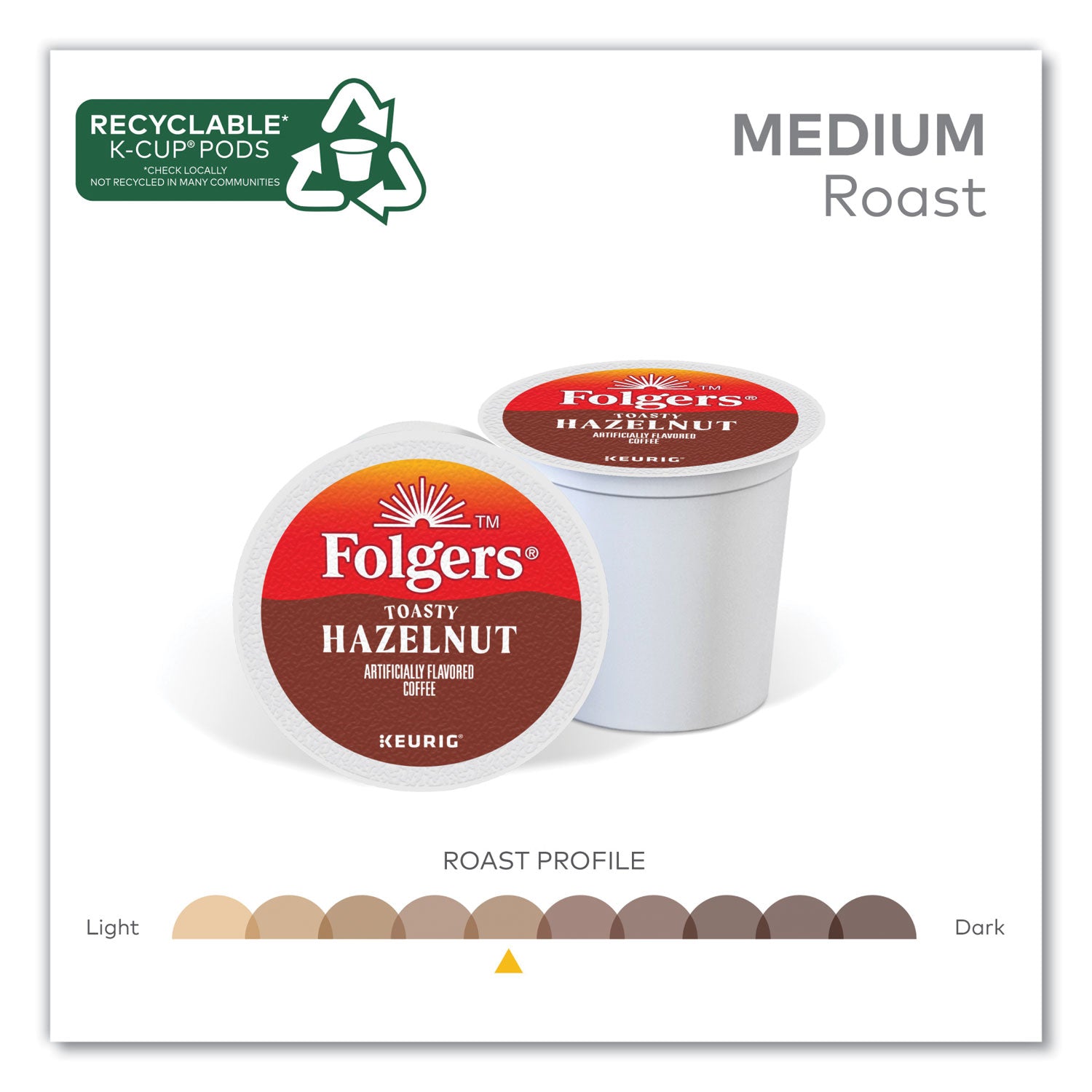 Folgers® Toasty Hazelnut Coffee K-Cups, 24/Box