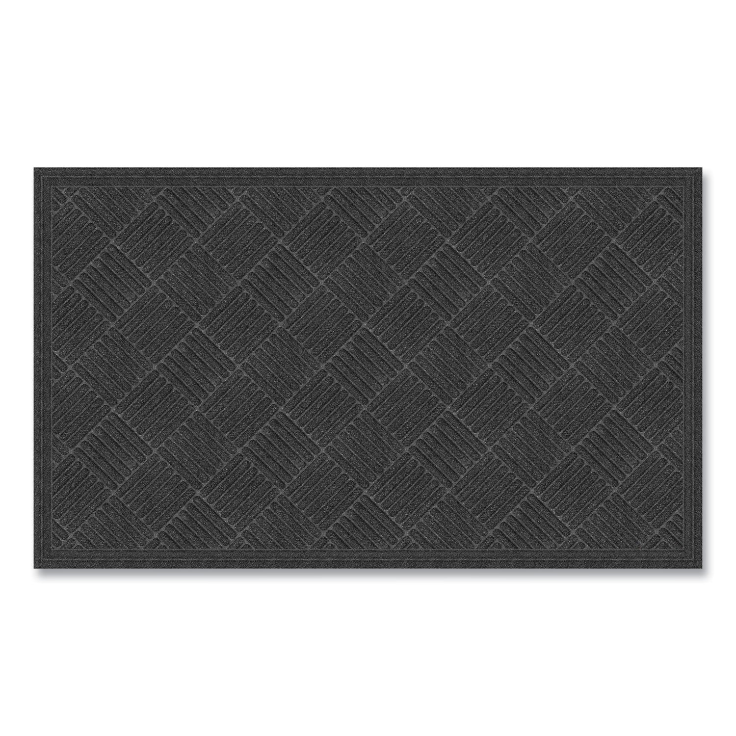 Ecomat Crosshatch Entry Mat, 36 x 60, Charcoal