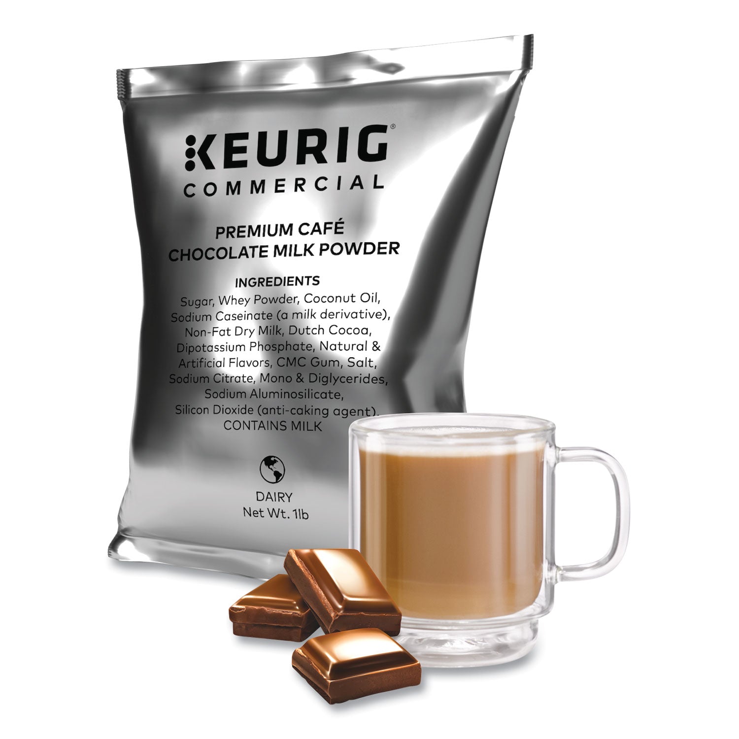 Keurig® Premium Cafe Powders, Chocolate, 1 lb Bag, 12/Carton
