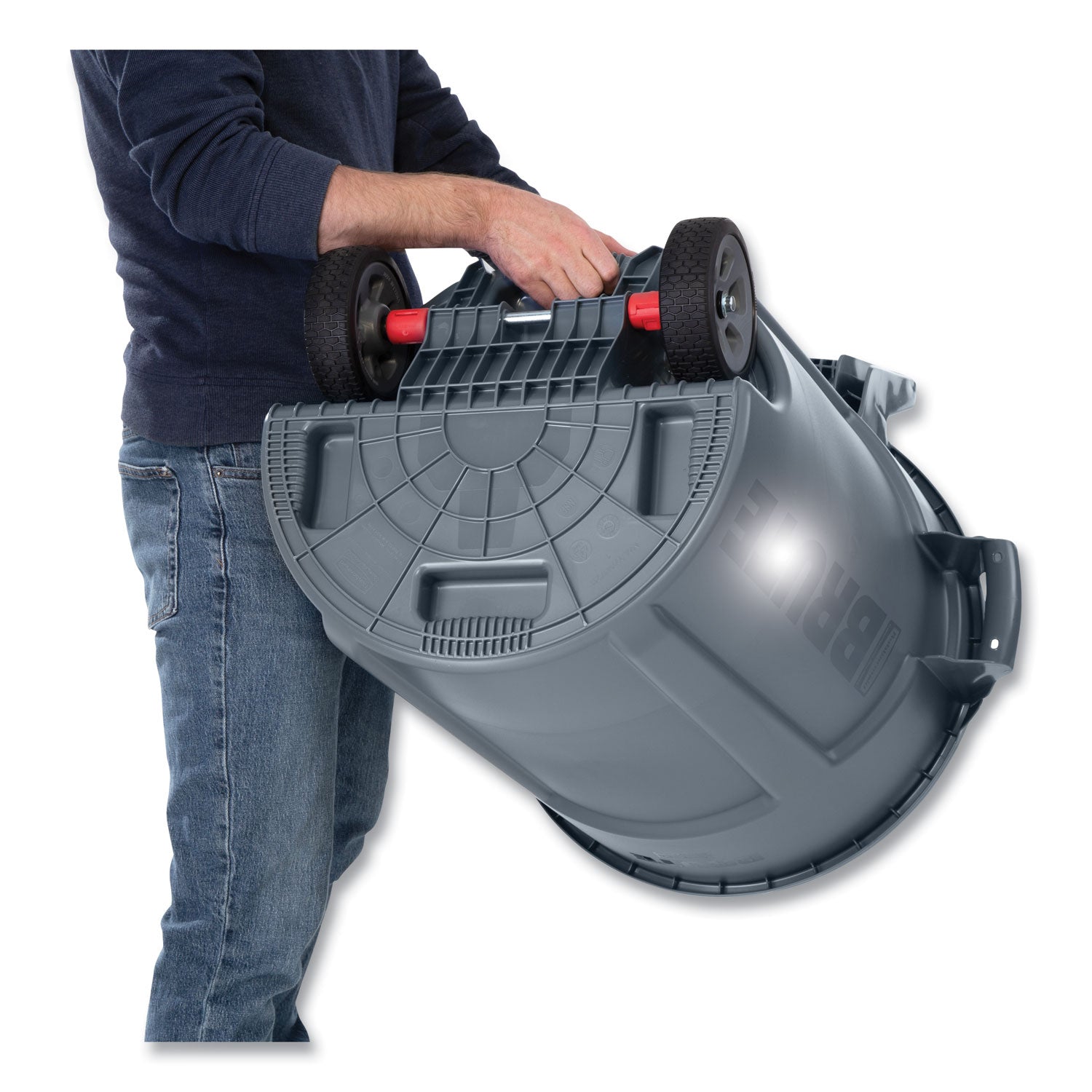 Rubbermaid® Commercial Vented Wheeled BRUTE Container, 32 gal, Plastic, Gray