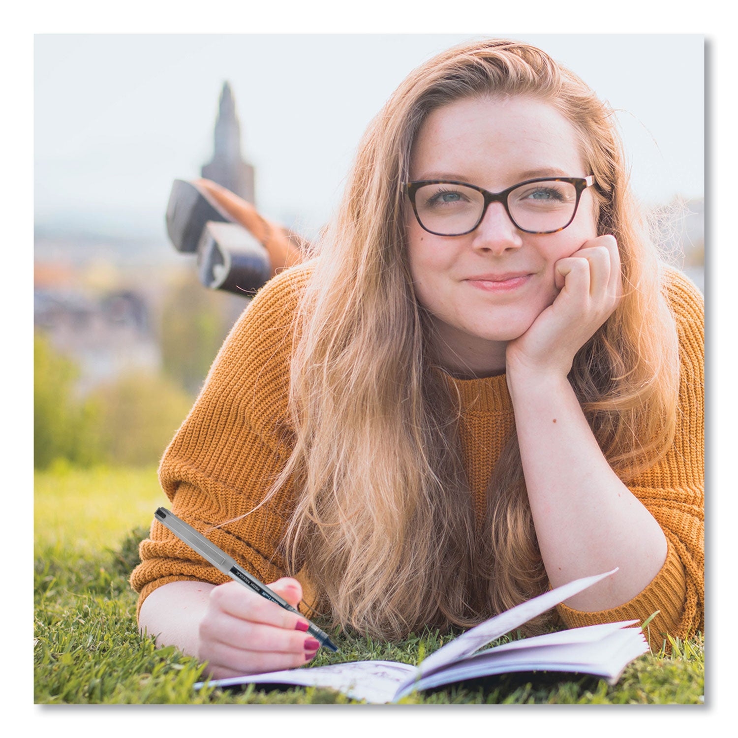 uniball® VISION Needle Rollerball Pen, Stick, Fine 0.7 mm, Assorted Ink and Barrel Colors, 8/Pack