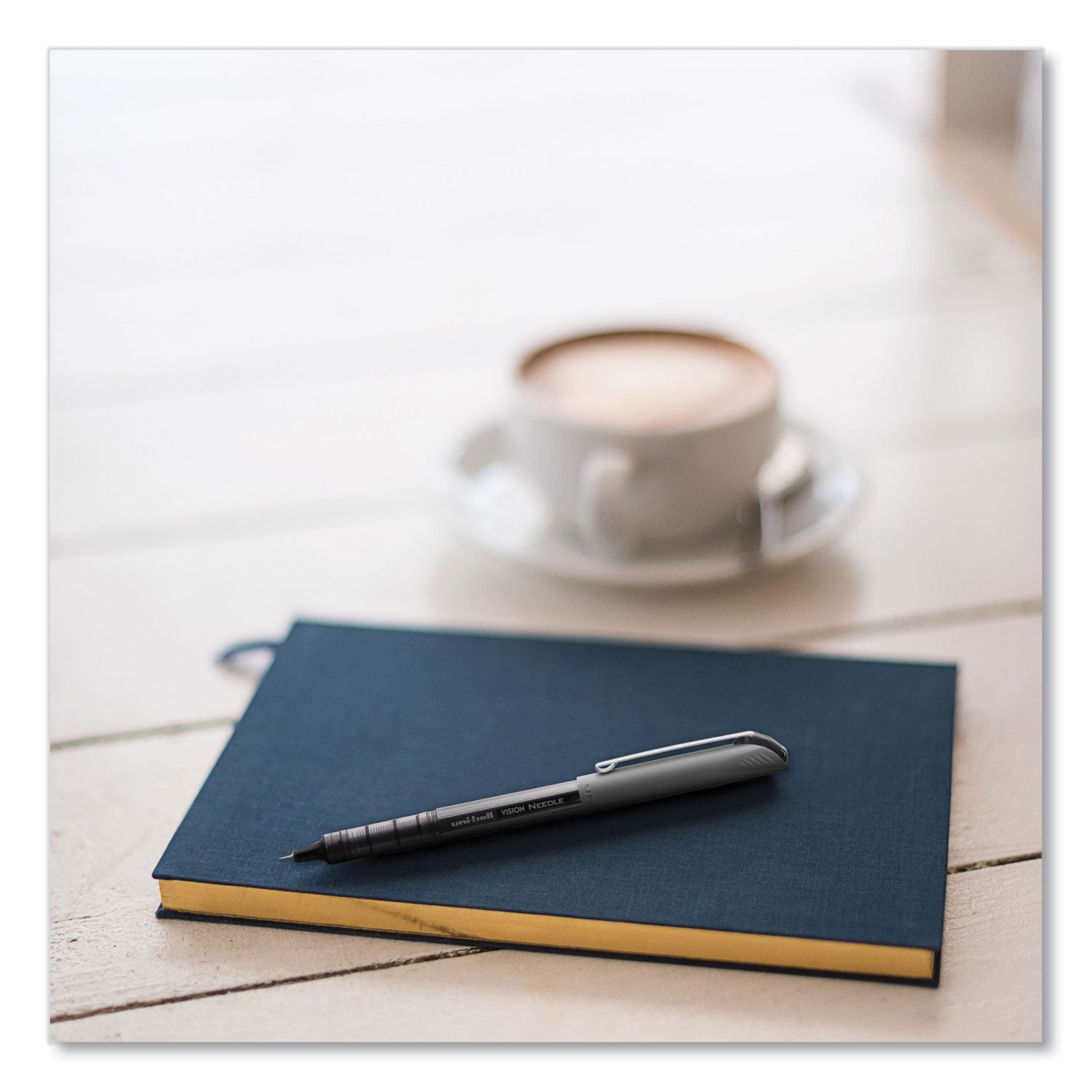 uniball® VISION Needle Rollerball Pen, Stick, Fine 0.7 mm, Assorted Ink and Barrel Colors, 8/Pack