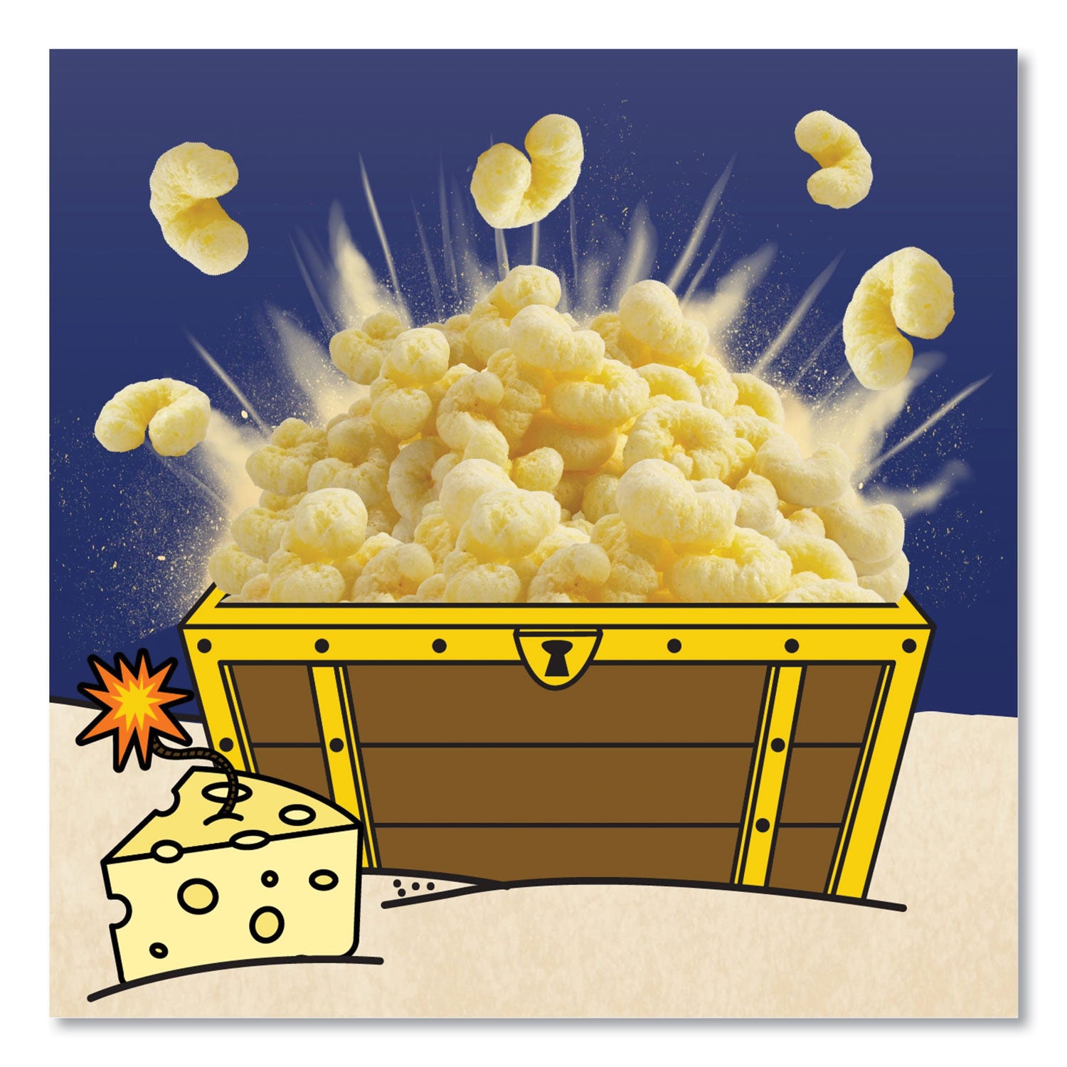 Pirate's Booty® Cheddar Blast, Cheddar Cheese, 0.75 oz Bag, 16/Carton