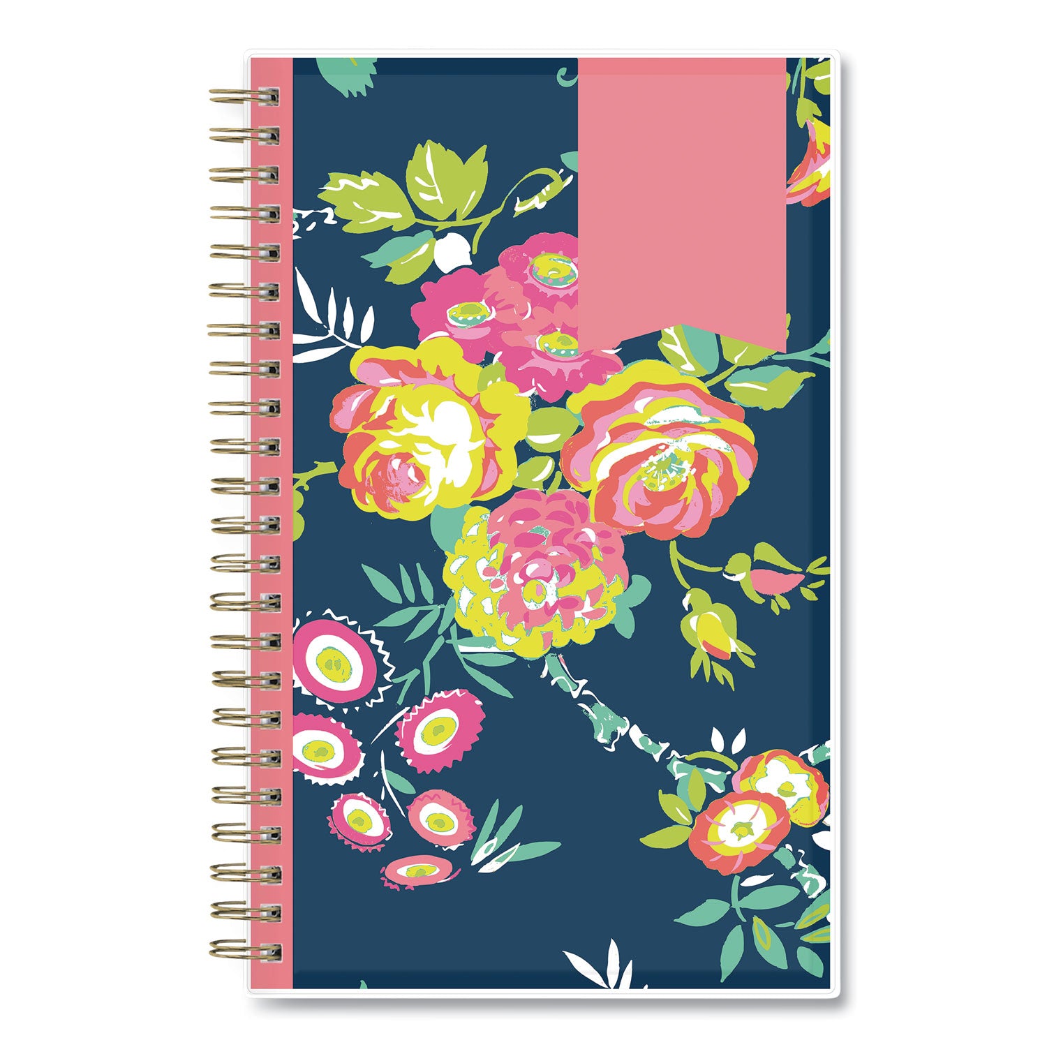 Blue Sky® Day Designer Peyton Create-Your-Own Cover Weekly/Monthly Planner, Floral Artwork, 8 x 5, Navy Cover, 12-Month (Jan-Dec): 2024