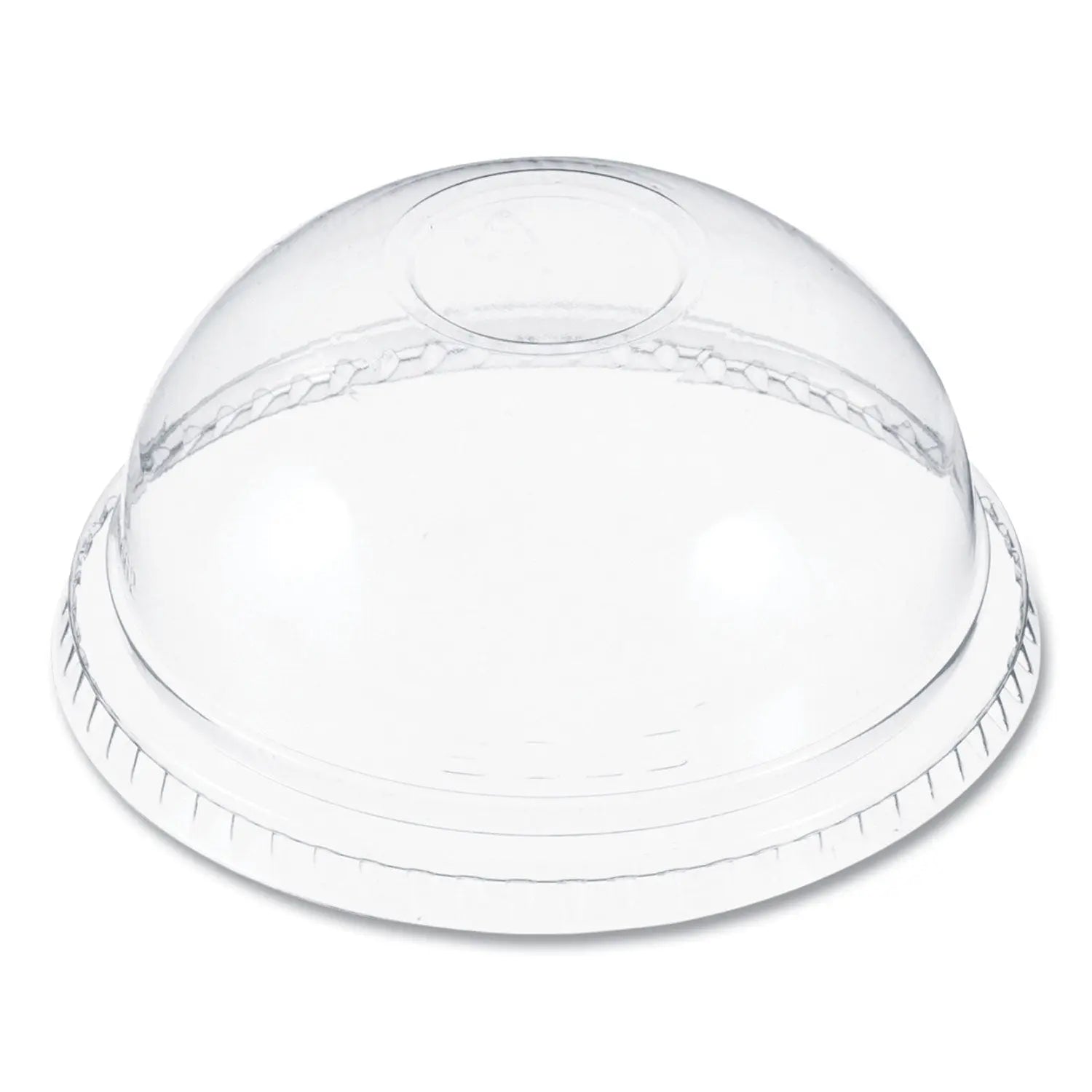 Plastic Dome Lid, No-Hole, Fits 9 oz to 22 oz Cups, Clear, 100/Sleeve, 10 Sleeves/Carton