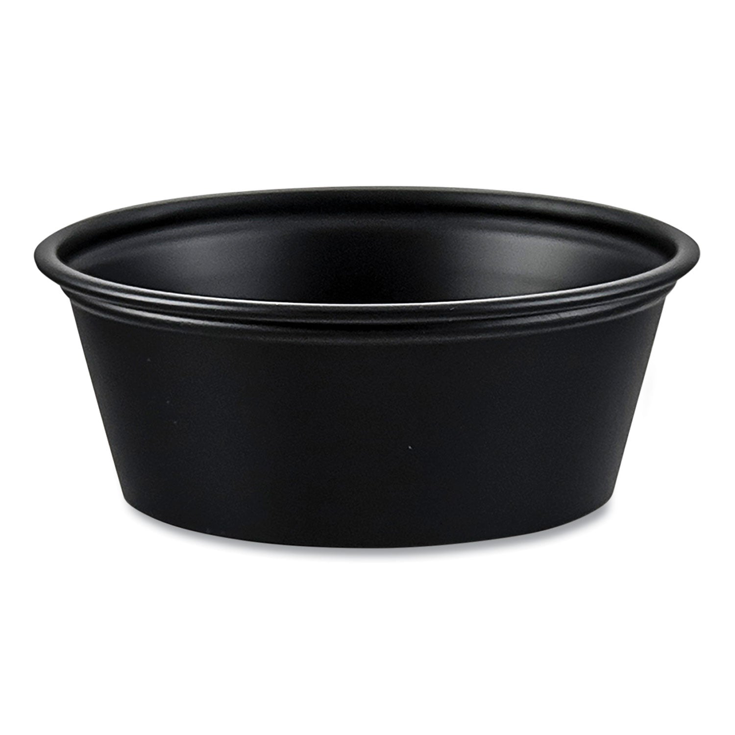 SOLO® Portion Containers, 1.5 oz, Plastic, Black, 250/Bag, 10 Bags/Carton