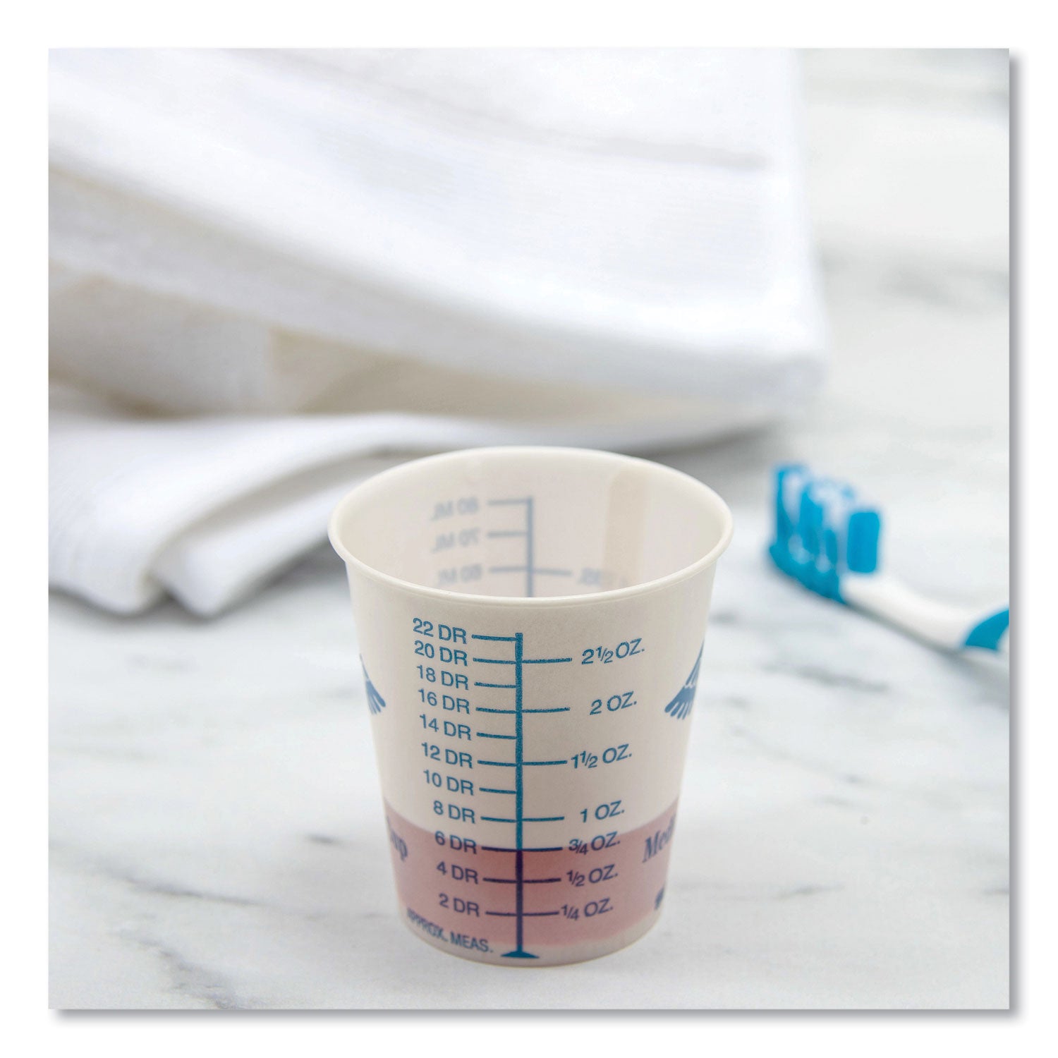 SOLO® Paper Specimen Cups, 8 Oz, Blue/white, 50/sleeve, 20 Sleeves/carton