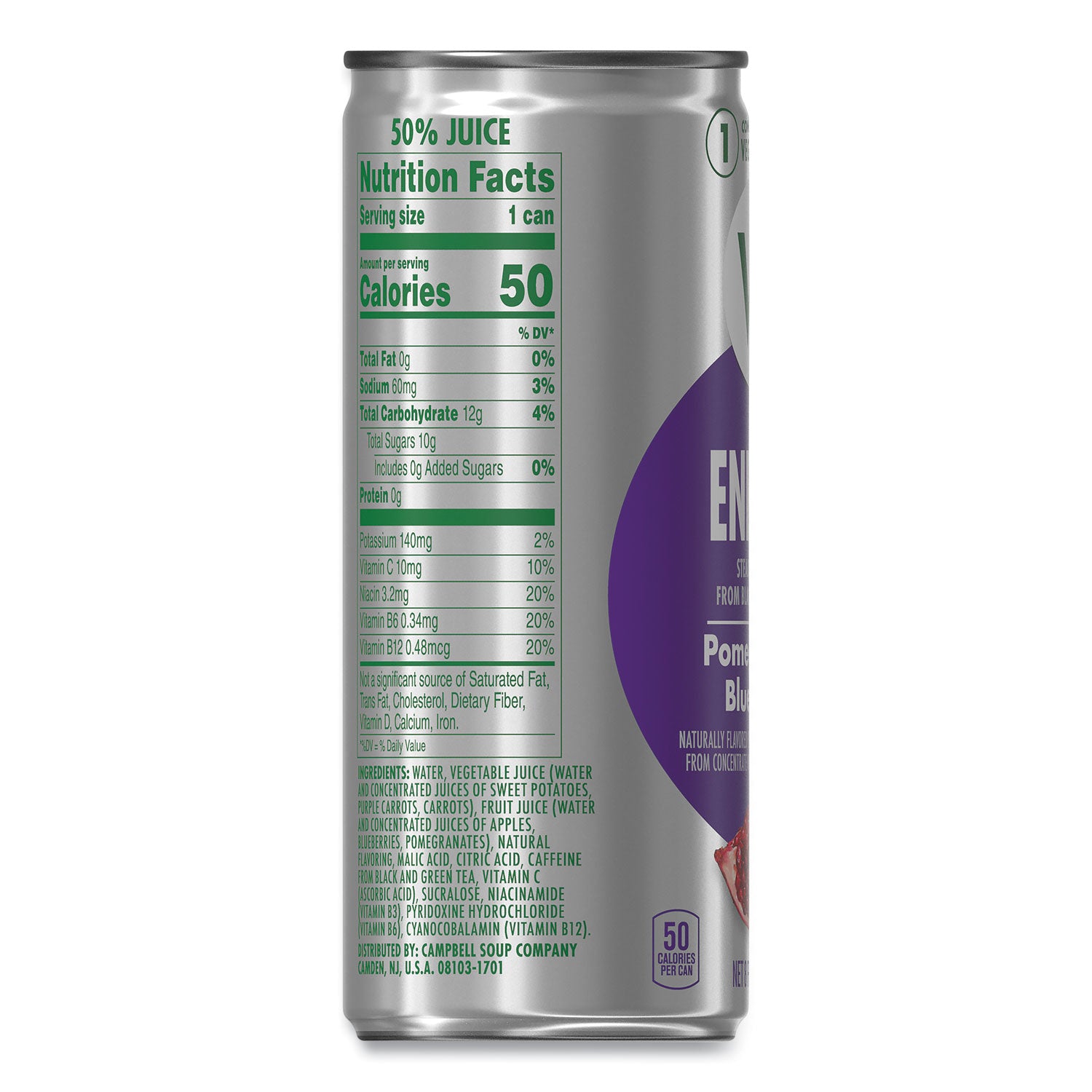 Campbell's® +ENERGY, Pomegranate Blueberry, 8 oz Can, 24/Carton