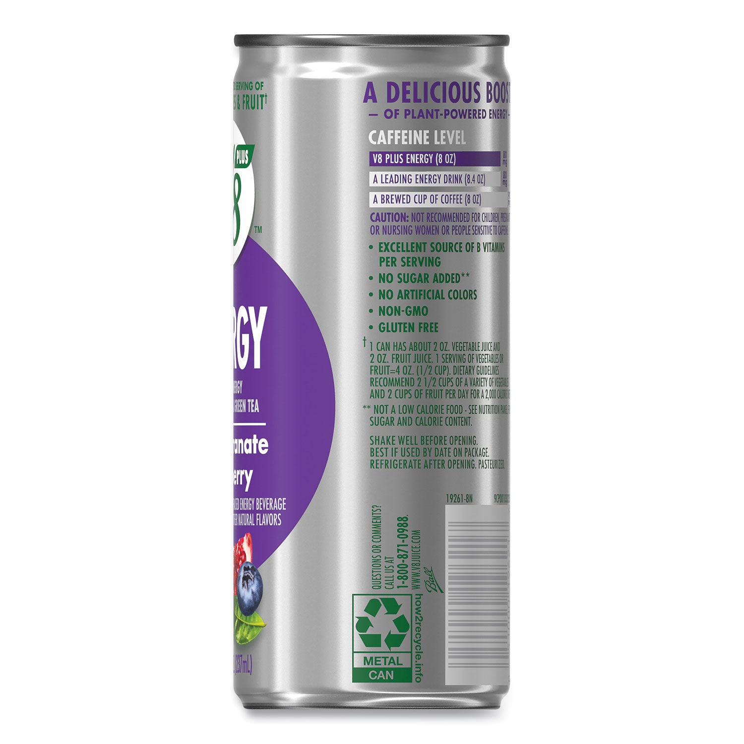 Campbell's® +ENERGY, Pomegranate Blueberry, 8 oz Can, 24/Carton