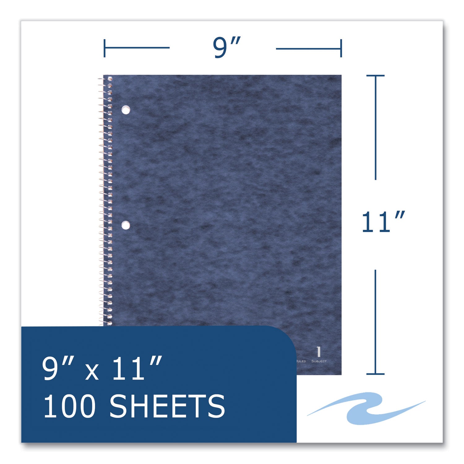 Roaring Spring® Stasher Wirebound Notebooks, 1-Subject, Med/College Rule, Four Randomly Assorted Cover Colors, (100) 11 x 9 Sheets, 24/Carton