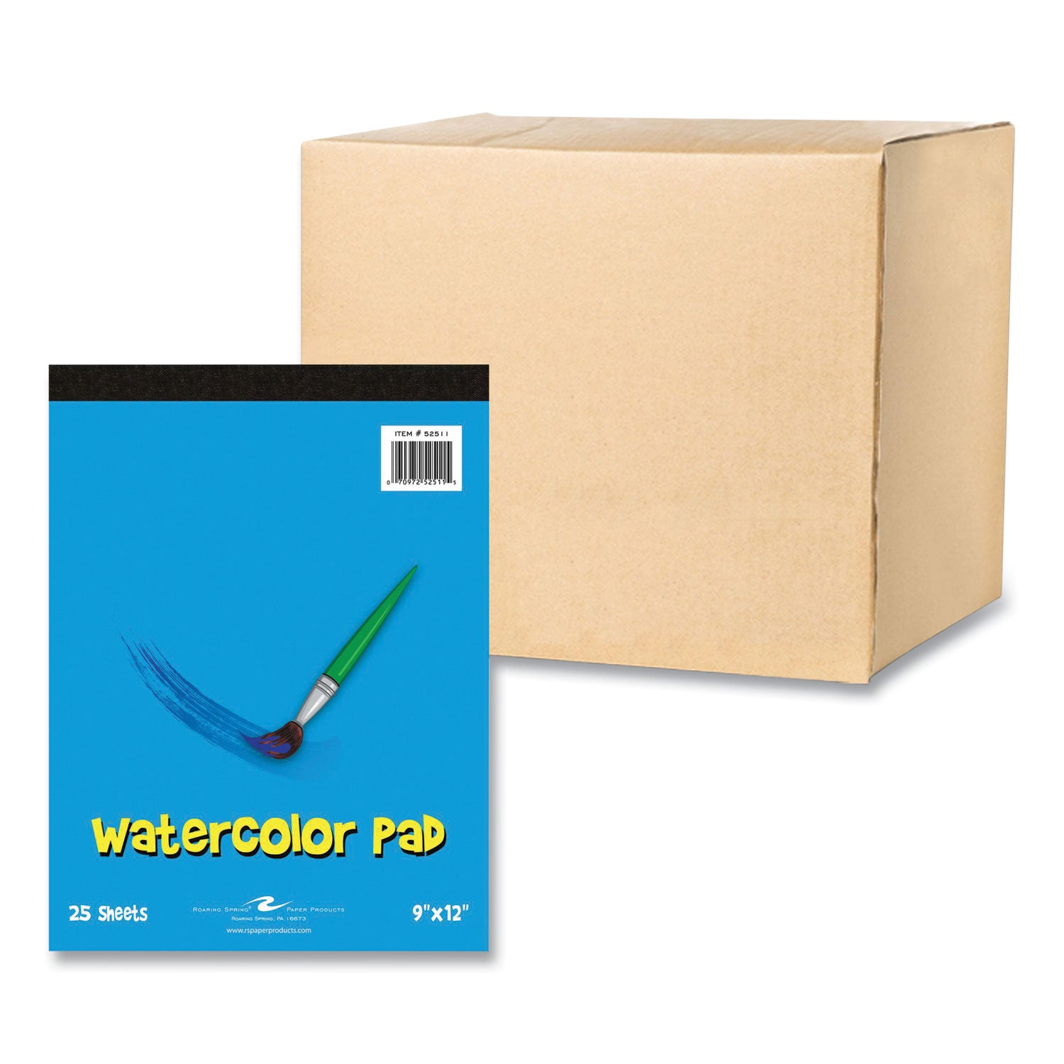 Roaring Spring® Kids Art Watercolor Notepad, 25 White 9 x 12 Sheets, 24/Carton