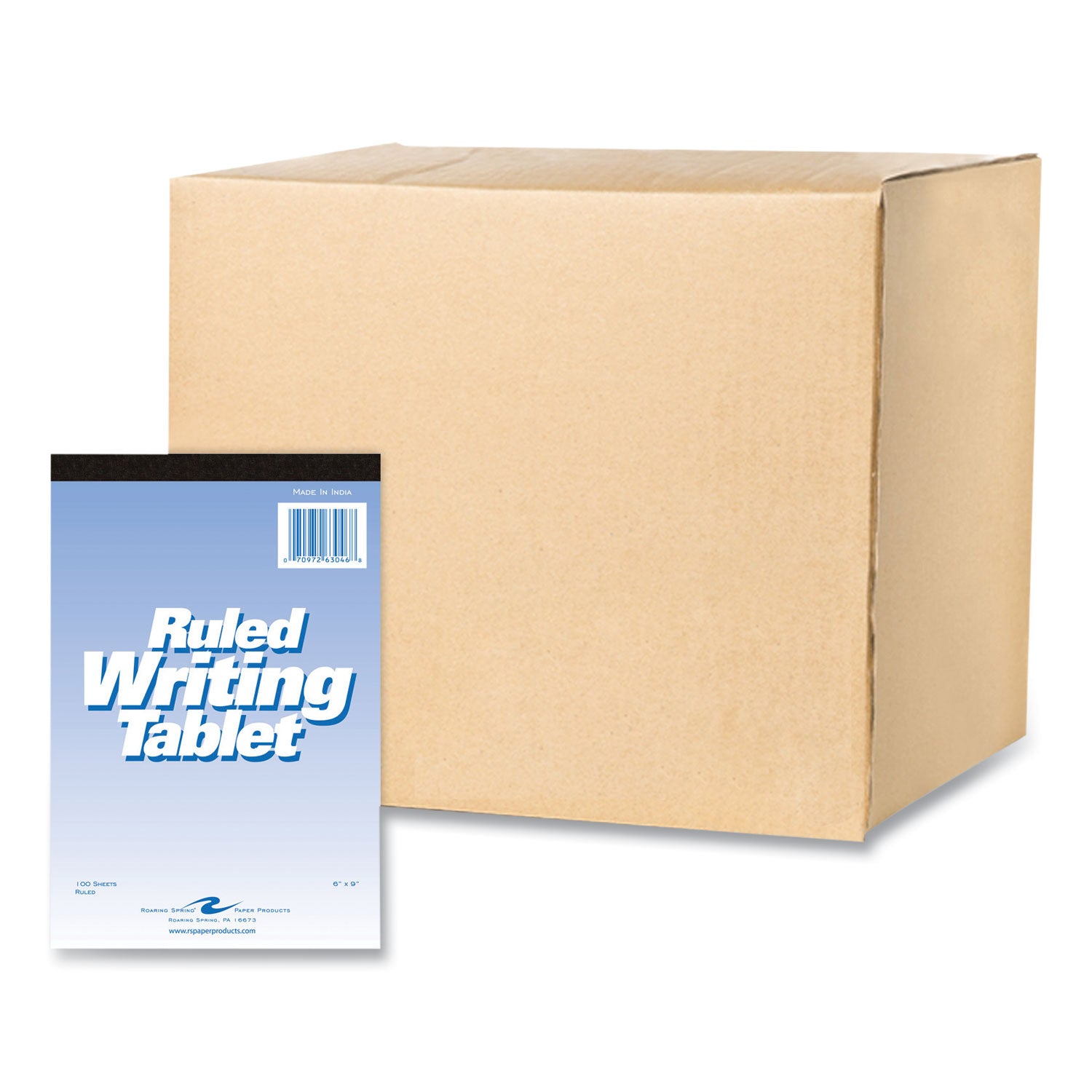 Writing Tablet, Wide/Legal Rule, 100 White 6 x 9 Sheets, 48/Carton