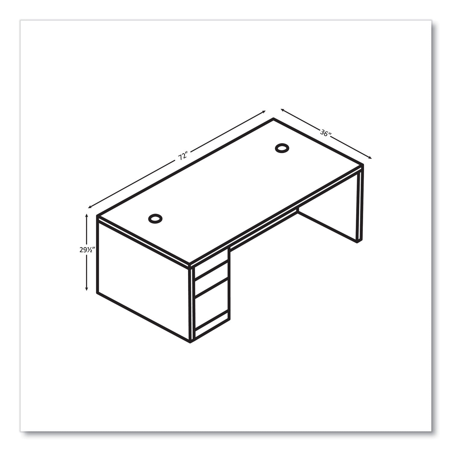 HON® 10500 Series "L" Workstation Single Pedestal Desk with Full-Height Pedestal, 72" x 36" x 29.5", Pinnacle