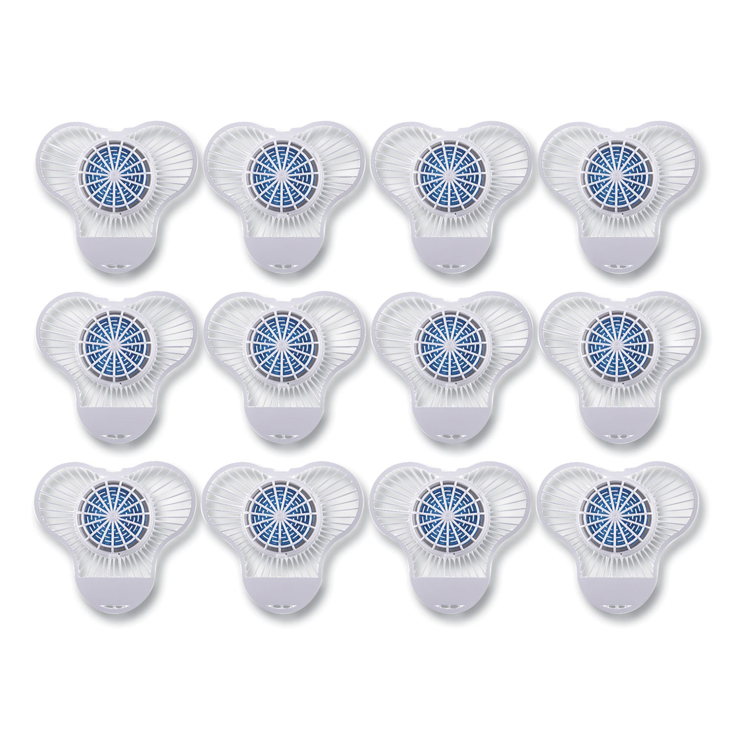 Urinal Screen with Non-Para Cleaner Block, Green Apple Scent, 3.25 oz, Blue/White, 12/Box