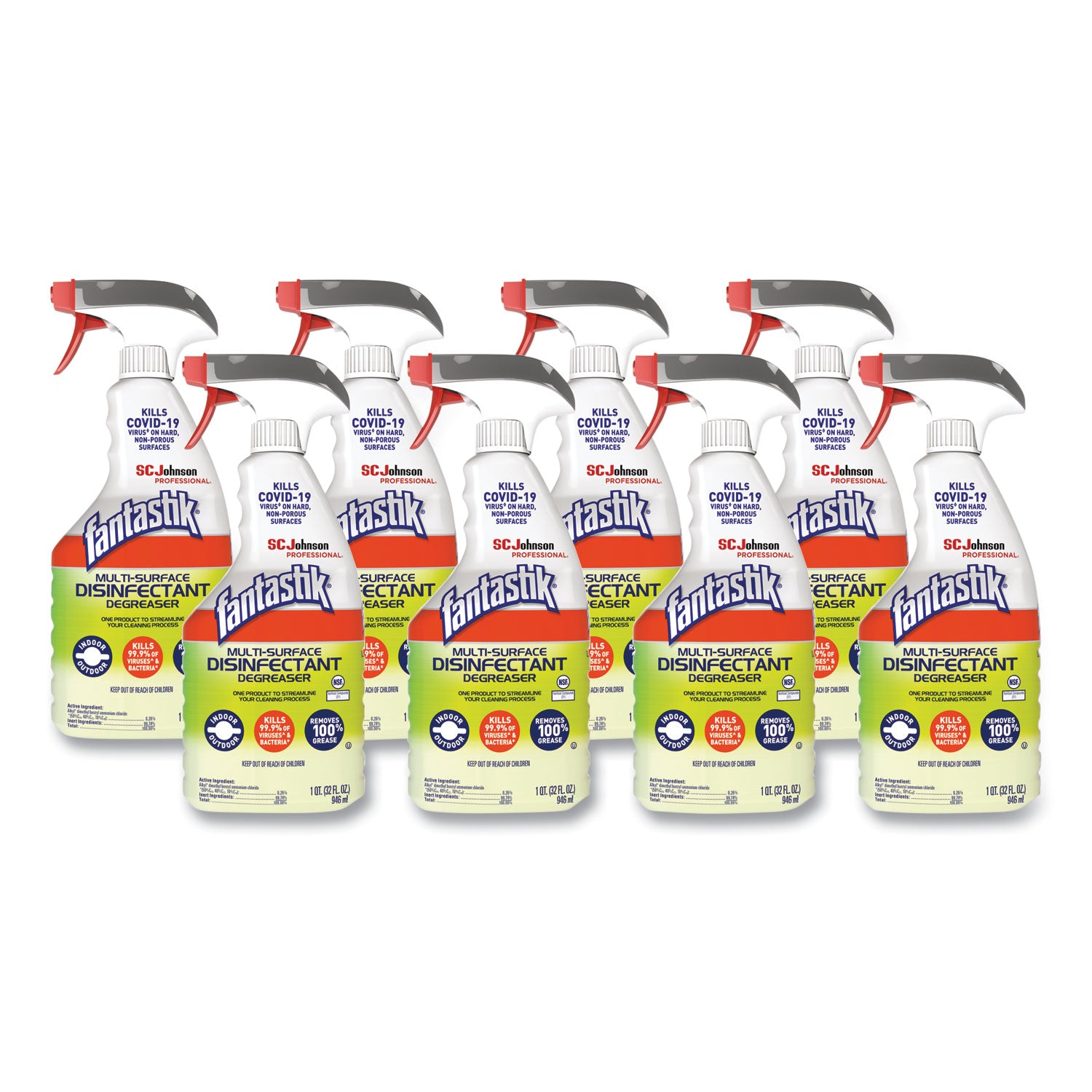 Multi-Surface Disinfectant Degreaser, Herbal, 32 oz Spray Bottle, 8/Carton