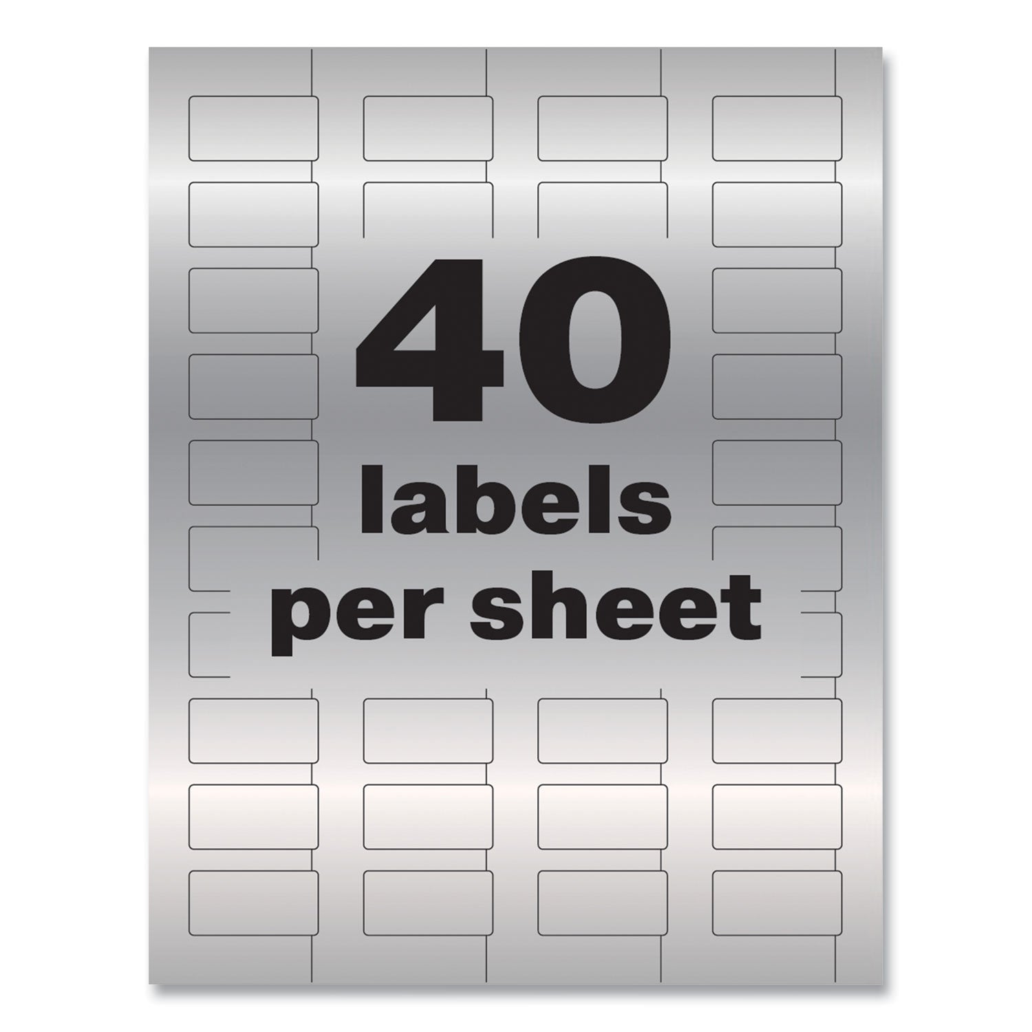 Avery® Permatrack Metallic Asset Tag Labels, Laser Printers, 0.75 X 1.5, Metallic Silver, 40/sheet, 8 Sheets/pack