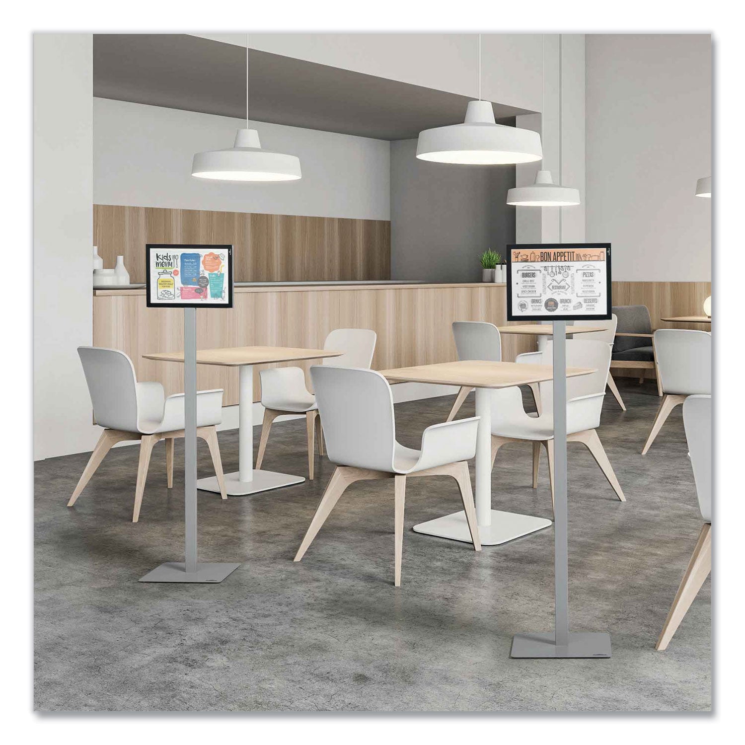 Durable® Mobile TV Cart COWORKSATION, Engineered Wood, 3 Shelves, Supports 40 lb, 22.5" x 22.6" x 50.89", White