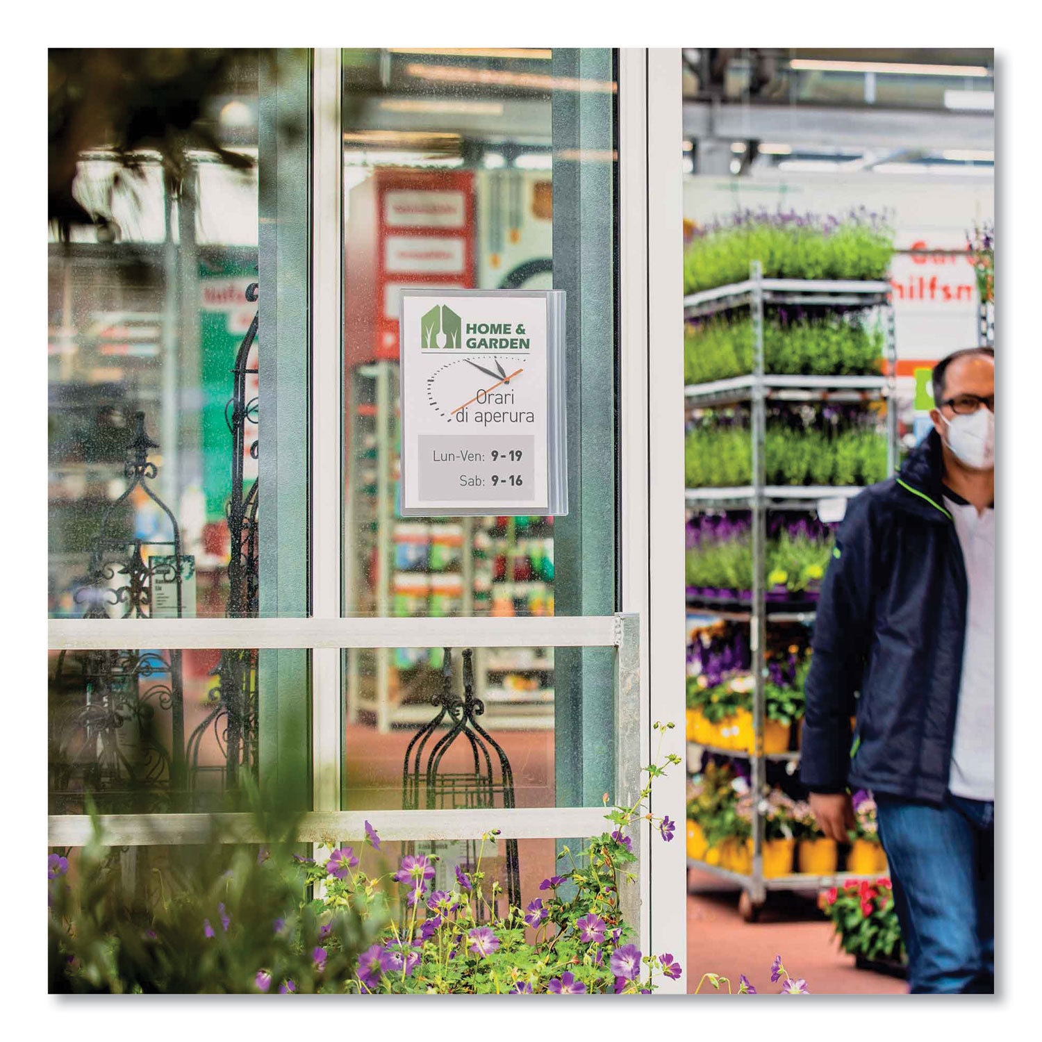 Durable® Self-Adhesive Water-Resistant Sign Holder, 8.5 x 11, Clear Frame, 5/Pack