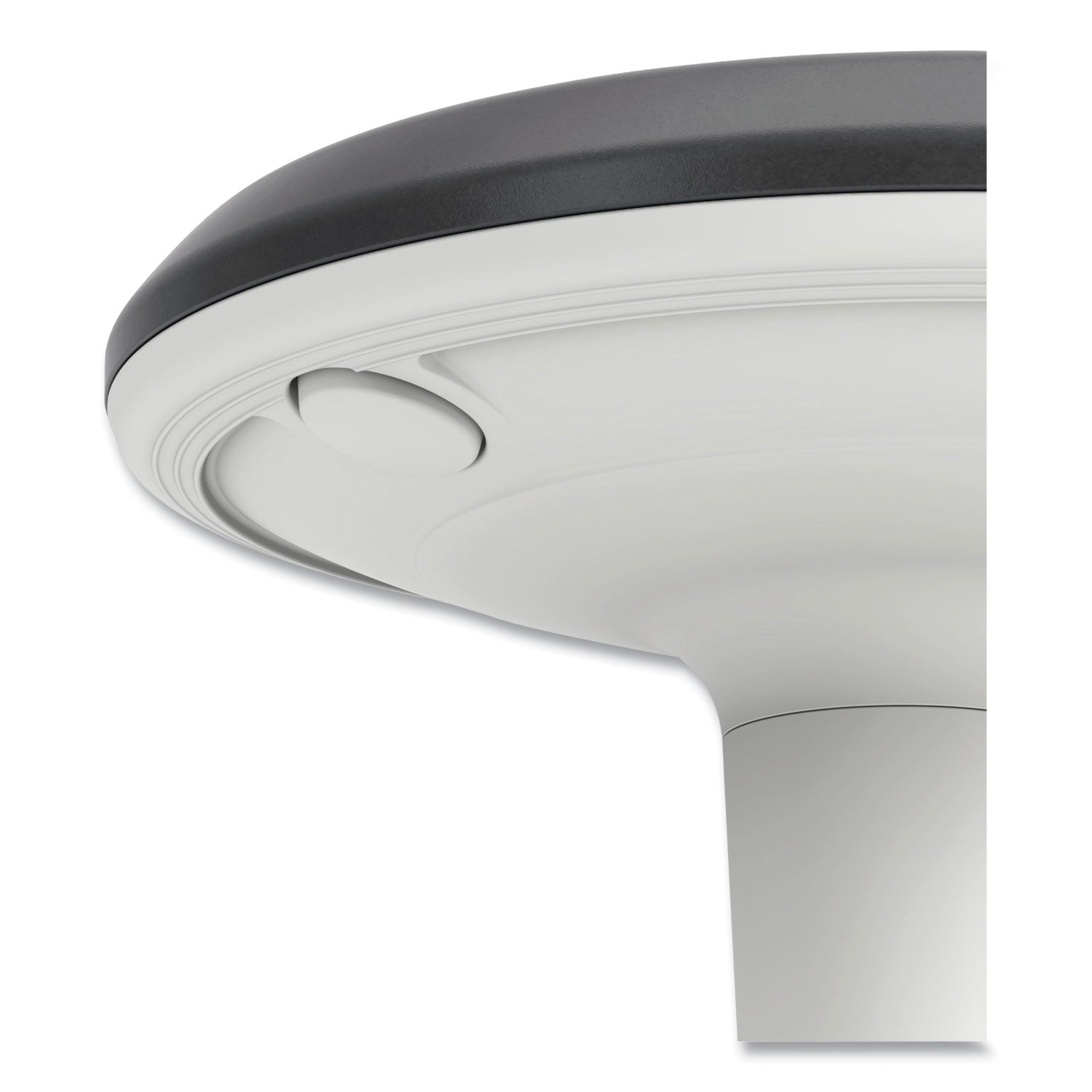 HON® Revel Adjustable Height Fidget Stool, Backless, Supports Up to 250 lb, 13.75" to 18.5" Seat Height, Charcoal Seat, White Base