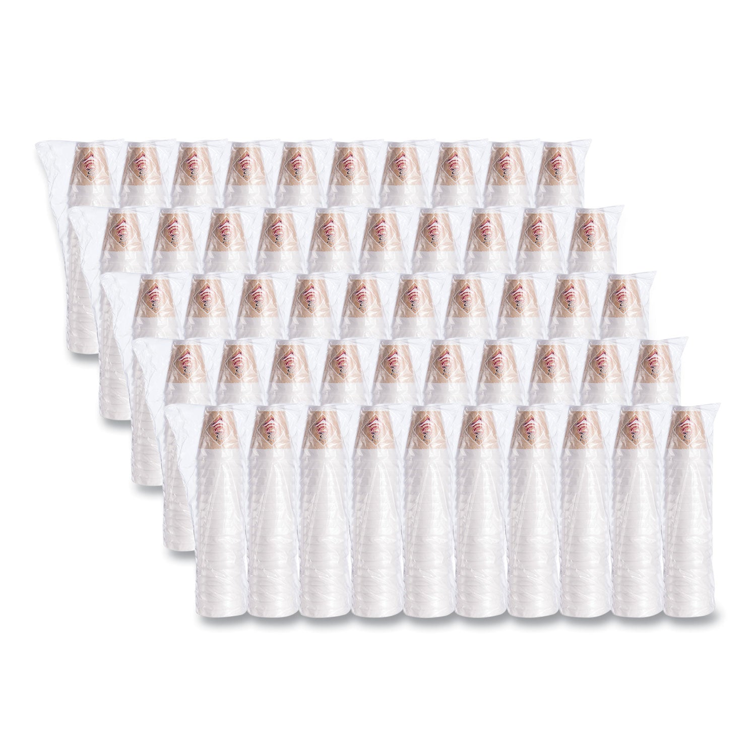 Dart® Cafe G Foam Hot/cold Cups, 12 Oz, Brown/red/white, 1,000/carton