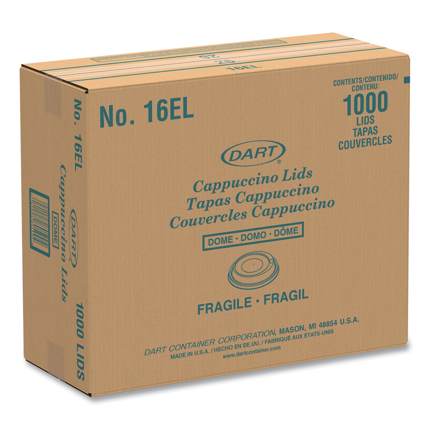 SOLO® Cappuccino Dome Sipper Lids, Fits 12 oz to 24 oz Hot Cups, Plastic, White, 1,000/Carton