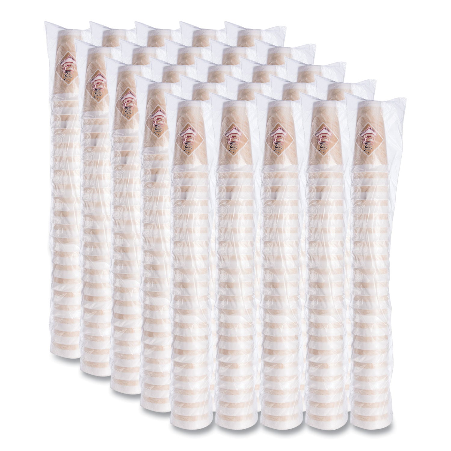 Dart® Cafe G Foam Hot/cold Cups, 20 Oz, Brown/red/white, 20/pack