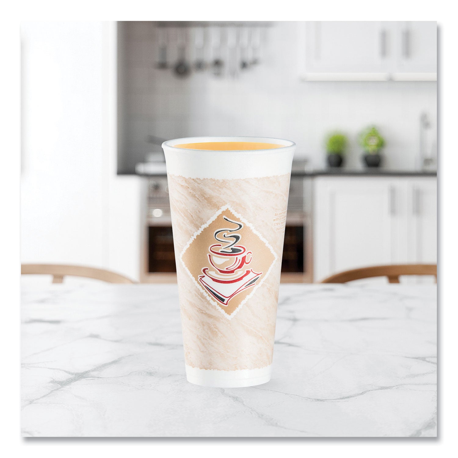Dart® Cafe G Foam Hot/cold Cups, 20 Oz, Brown/red/white, 20/pack