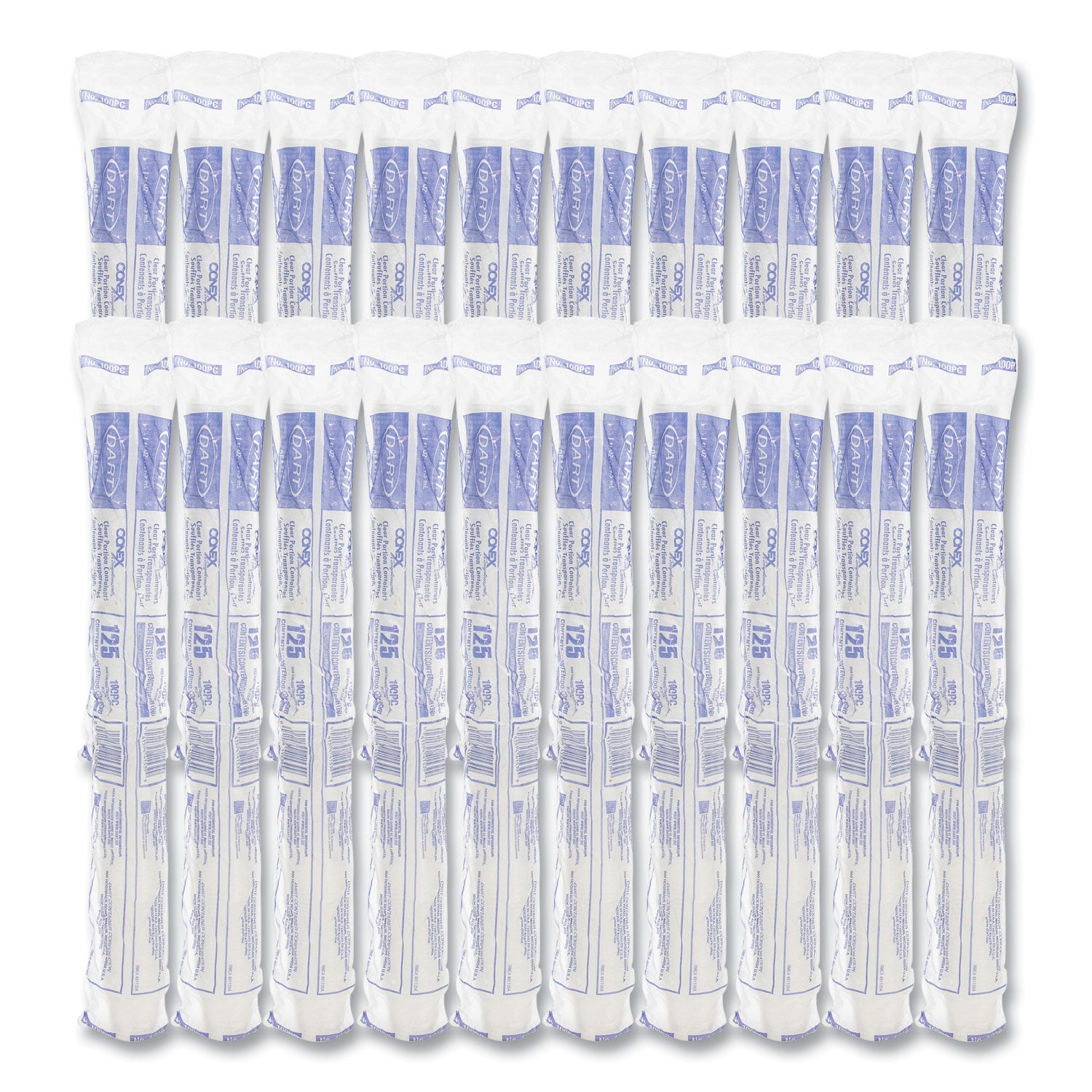 Dart® Conex Complements Portion/Medicine Cups, 1 oz, Plastic, Clear, 125/Bag, 20 Bags/Carton