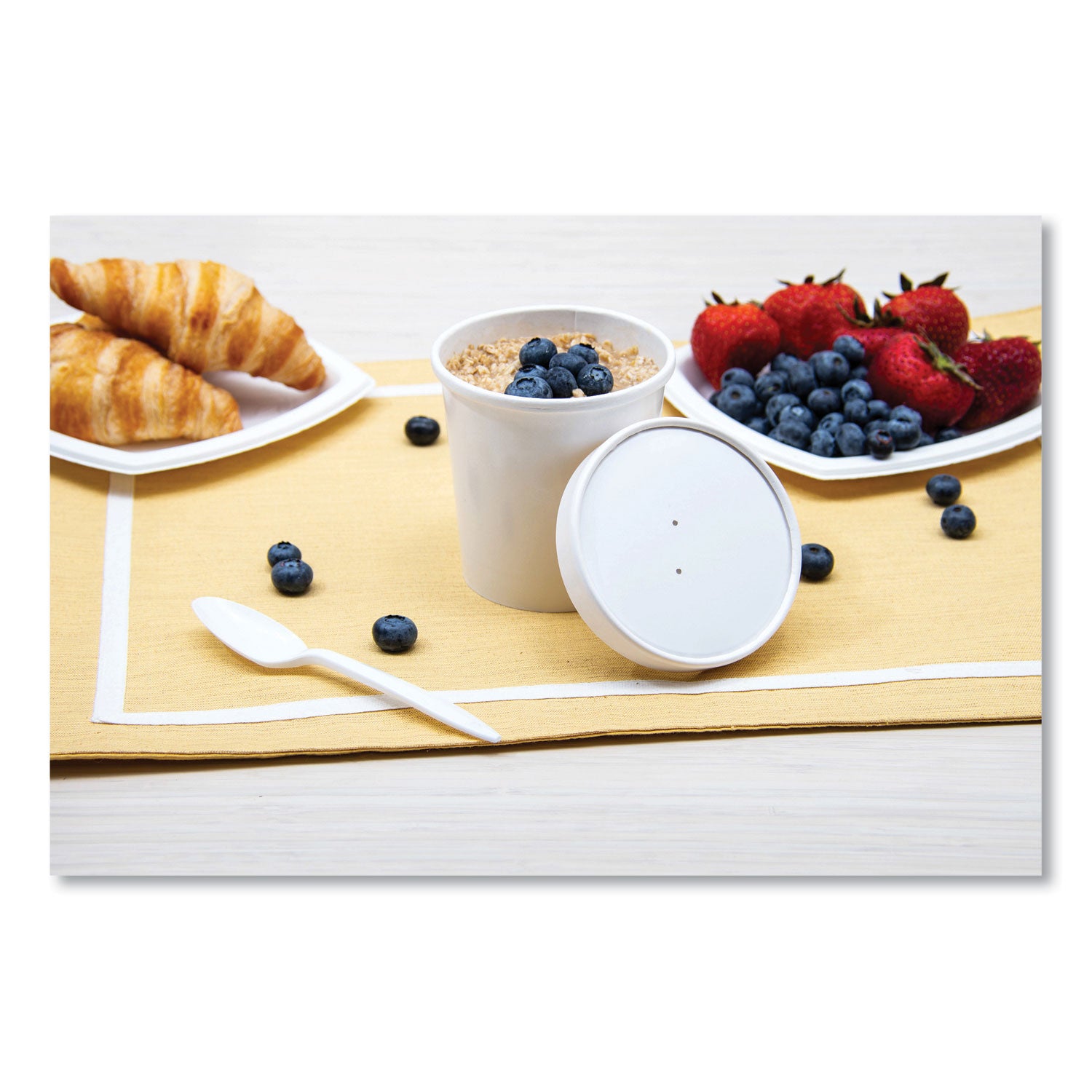 SOLO® Flexstyle Double Poly Food Combo Packs, 16 oz, Symphony, Paper, 25 Combos/Sleeve, 10 Sleeves/Carton