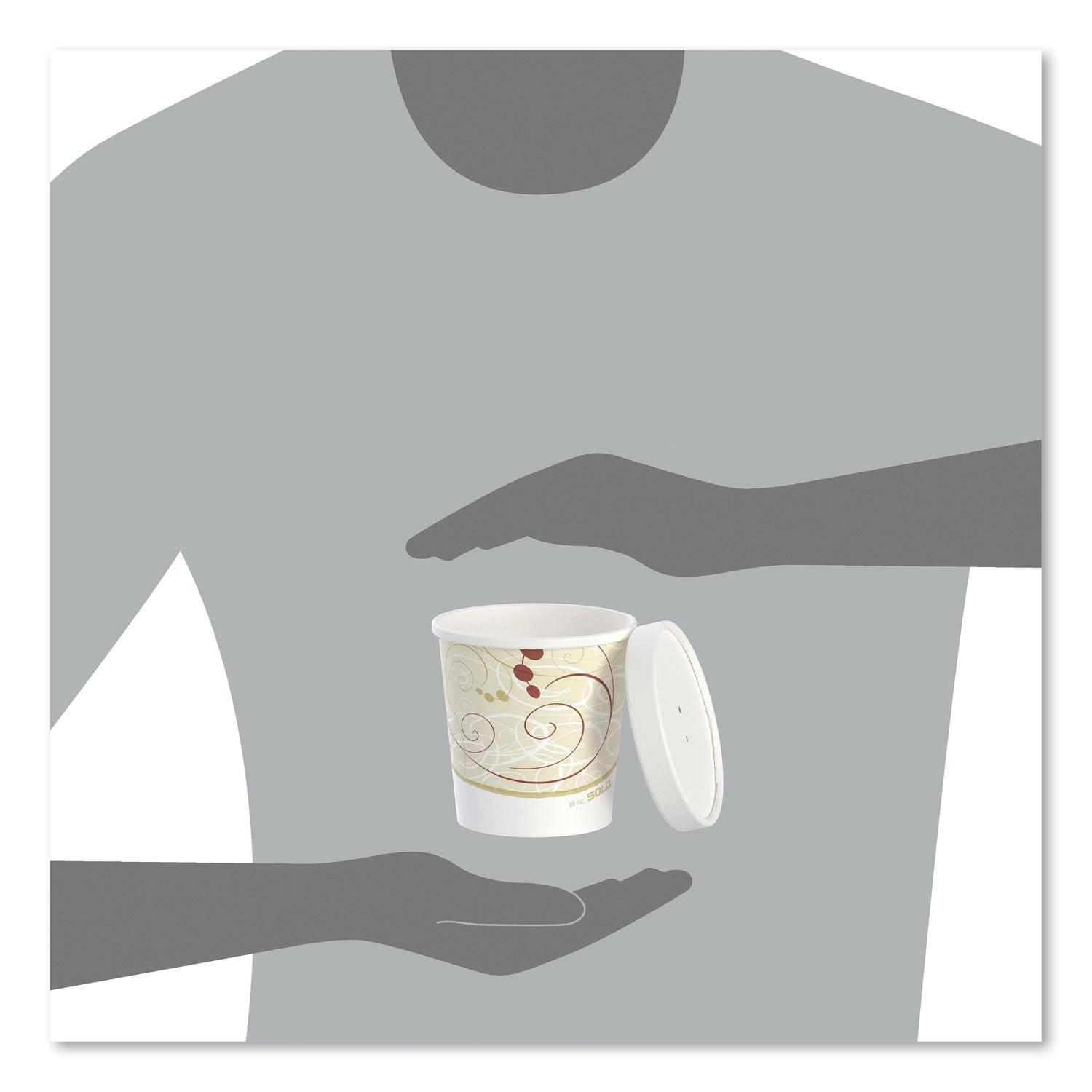 SOLO® Flexstyle Double Poly Food Combo Packs, 16 oz, Symphony, Paper, 25 Combos/Sleeve, 10 Sleeves/Carton