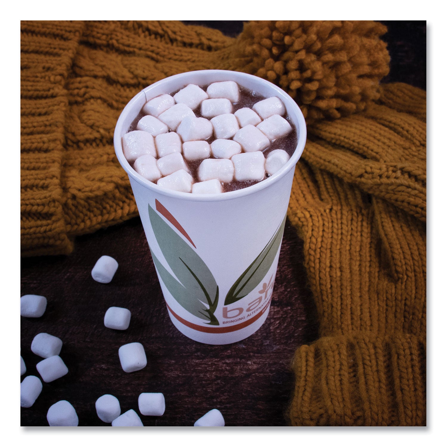 SOLO® Bare Eco-Forward Recycled Content PCF Paper Hot Cups, 16 oz, Green/White/Beige, 1,000/Carton