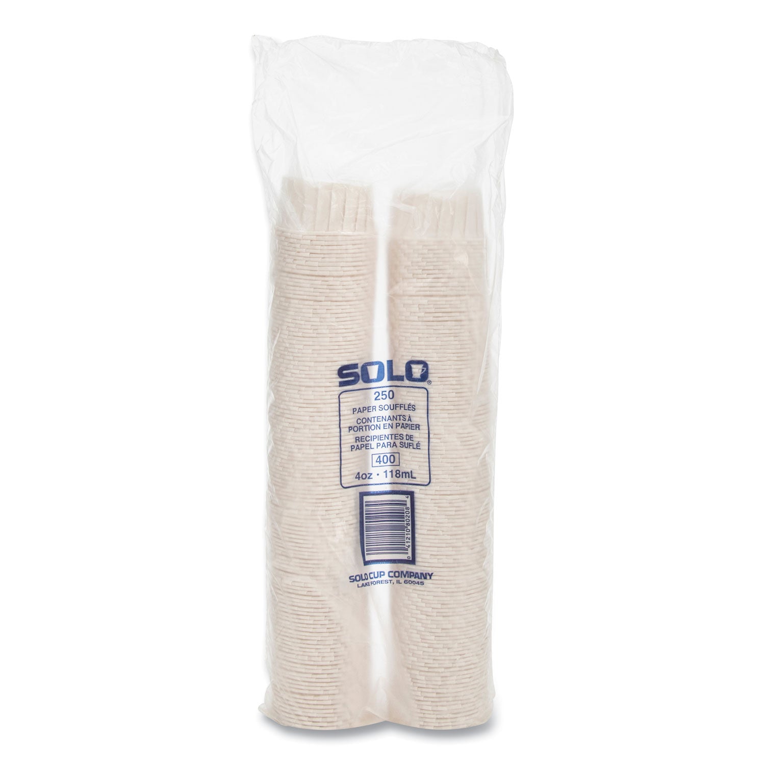 SOLO® Paper Portion Cups, 4 oz, White, 250/Bag, 20 Bags/Carton