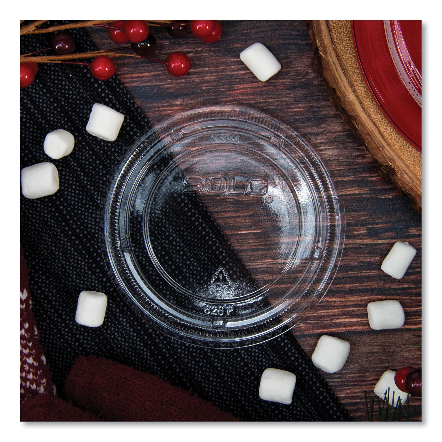 SOLO® PETE Plastic Flat Cold Cup Lids, Fits 12 oz to 24 oz Cold Cups, Clear, 1,000/Carton