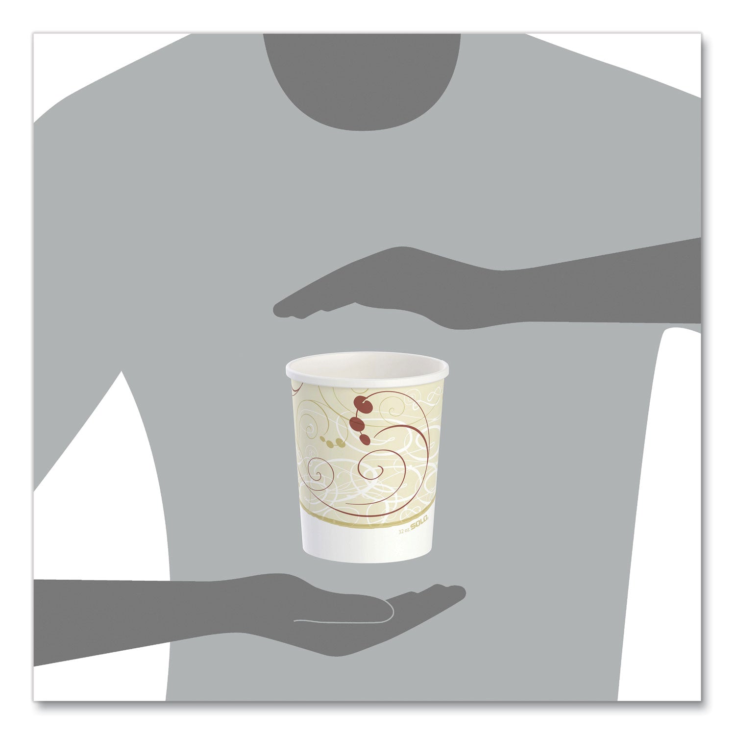 SOLO® Flexstyle Double Poly Paper Containers, 32 oz, Symphony Design, Paper, 25/Pack, 20 Packs/Carton