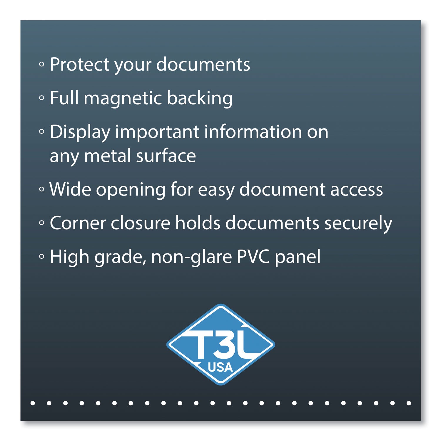 djois® by Tarifold Easy Load Magnetic Pocket with Corner Closure, 14 x 11, Clear Frame, 5/Pack