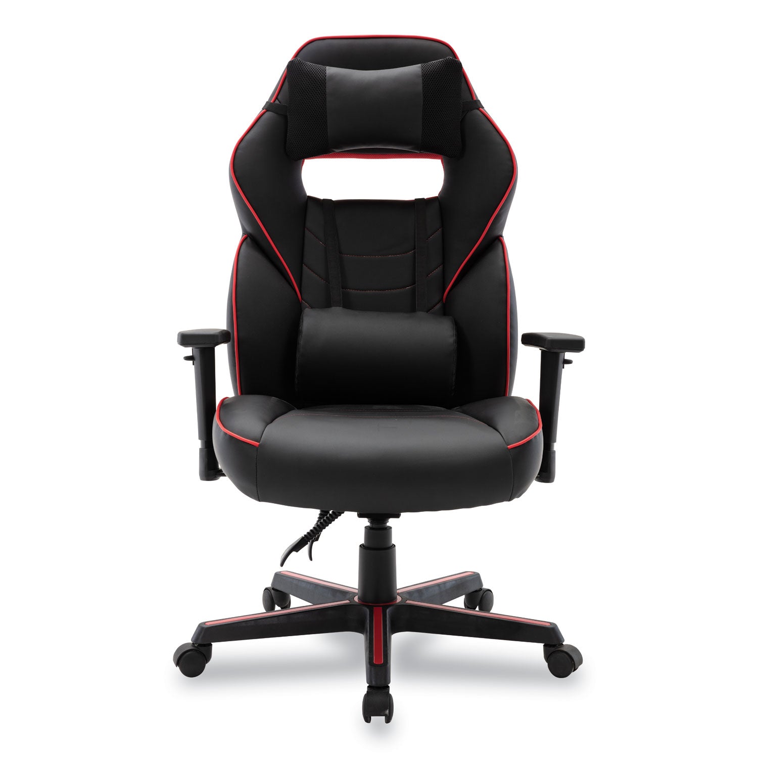 Alera® Racing Style Ergonomic Gaming Chair, Supports 275 Lb, 15.91" To 19.8" Seat Height, Black/red Trim Seat/back, Black/red Base