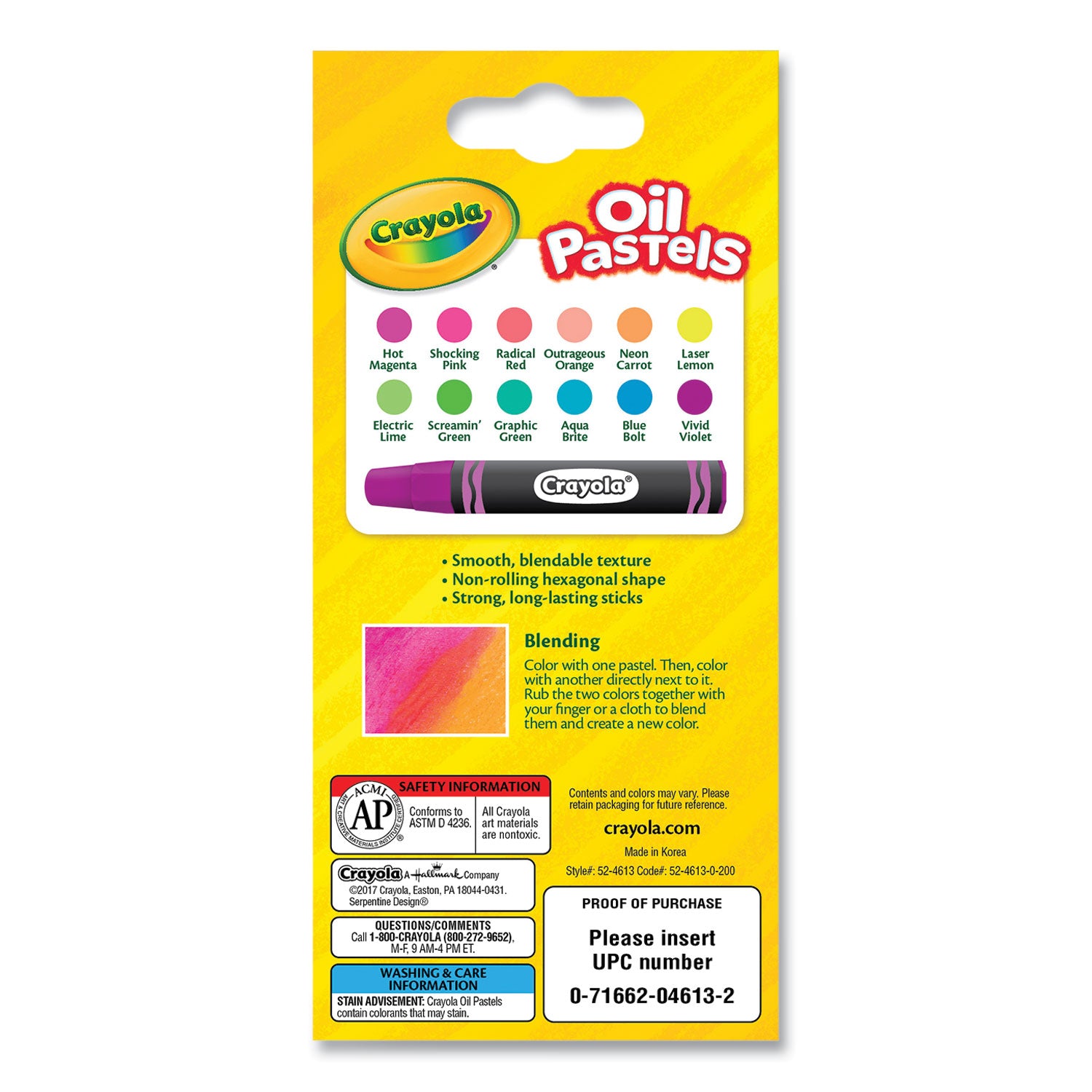 Crayola® Neon Oil Pastels, 12 Assorted Colors, 12/pack